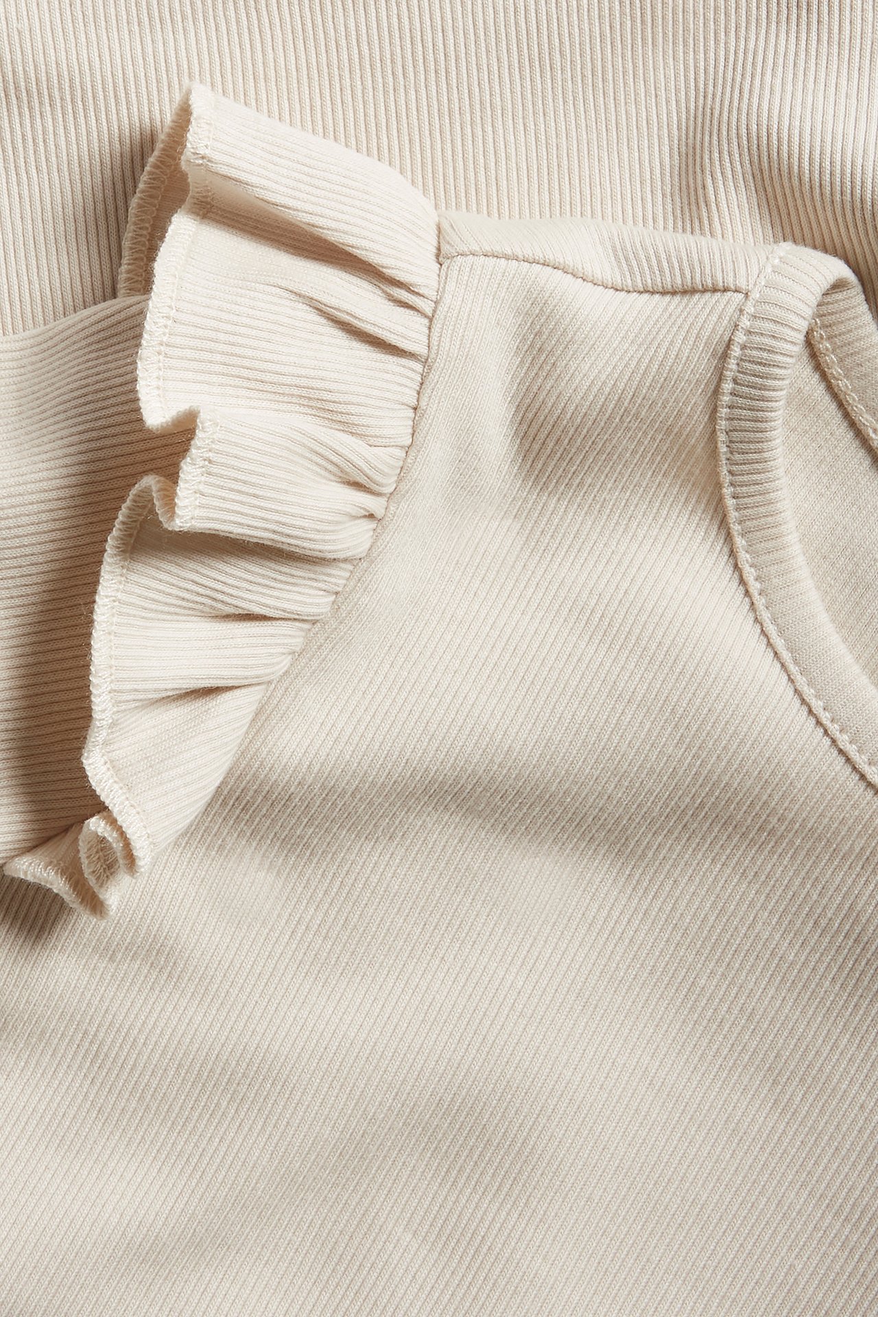 Pitkähihainen ribbipaita - Beige - 1