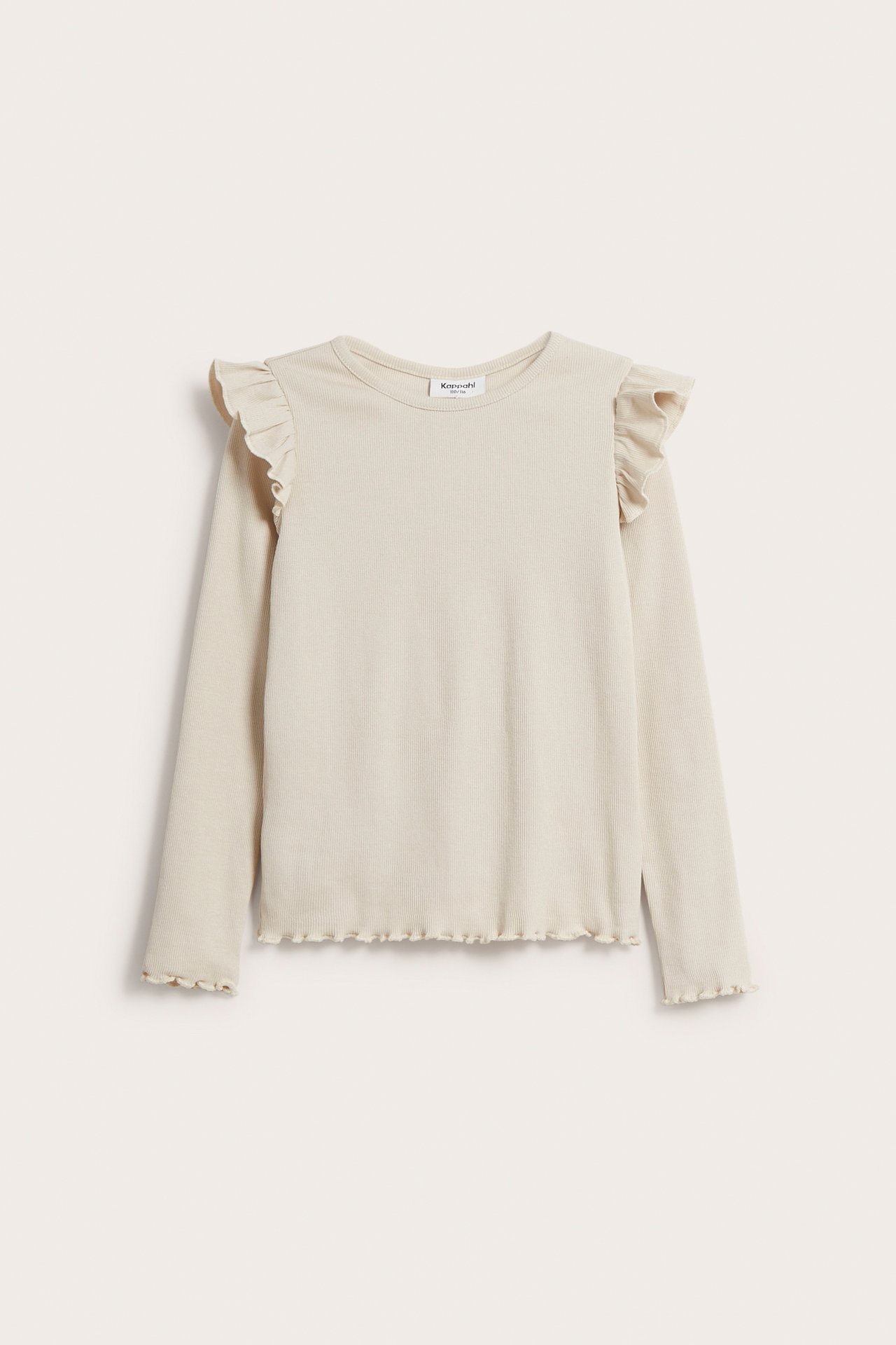 Pitkähihainen ribbipaita - Beige - 2