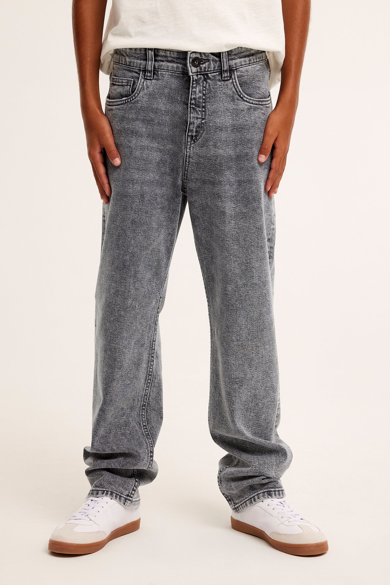 Loose jeans mid waist - Srebrno-szary - 2