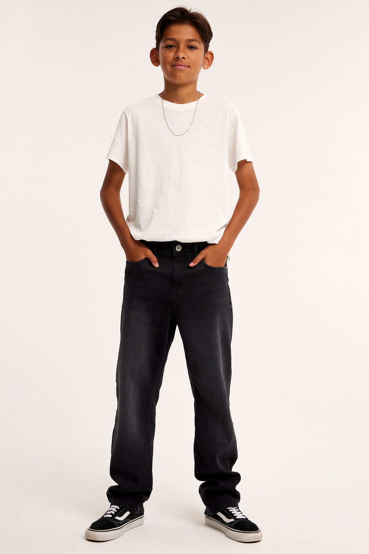 Loose jeans mid waist - Musta denimi - 1