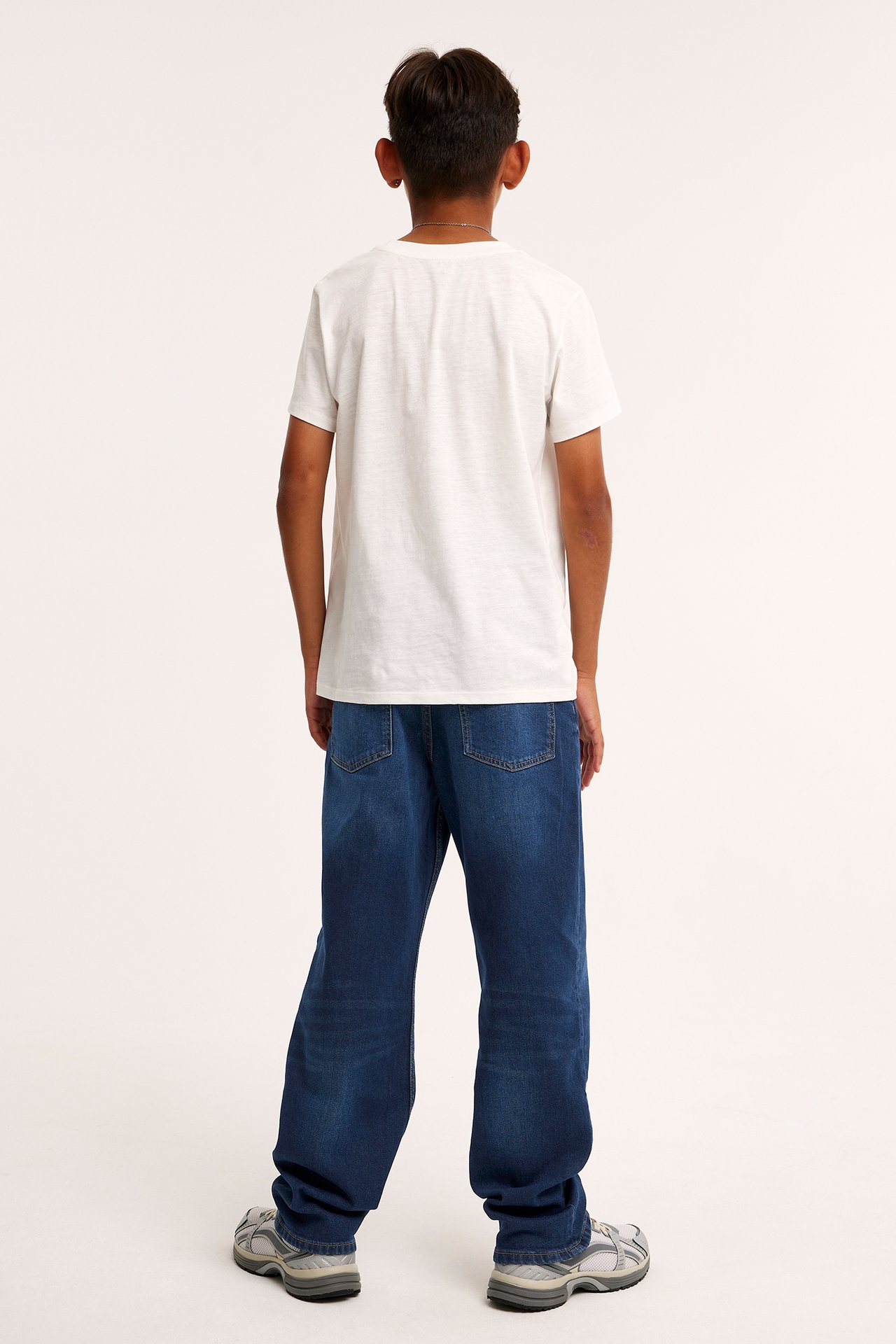 Loose jeans mid waist - Ciemny dżins - 4