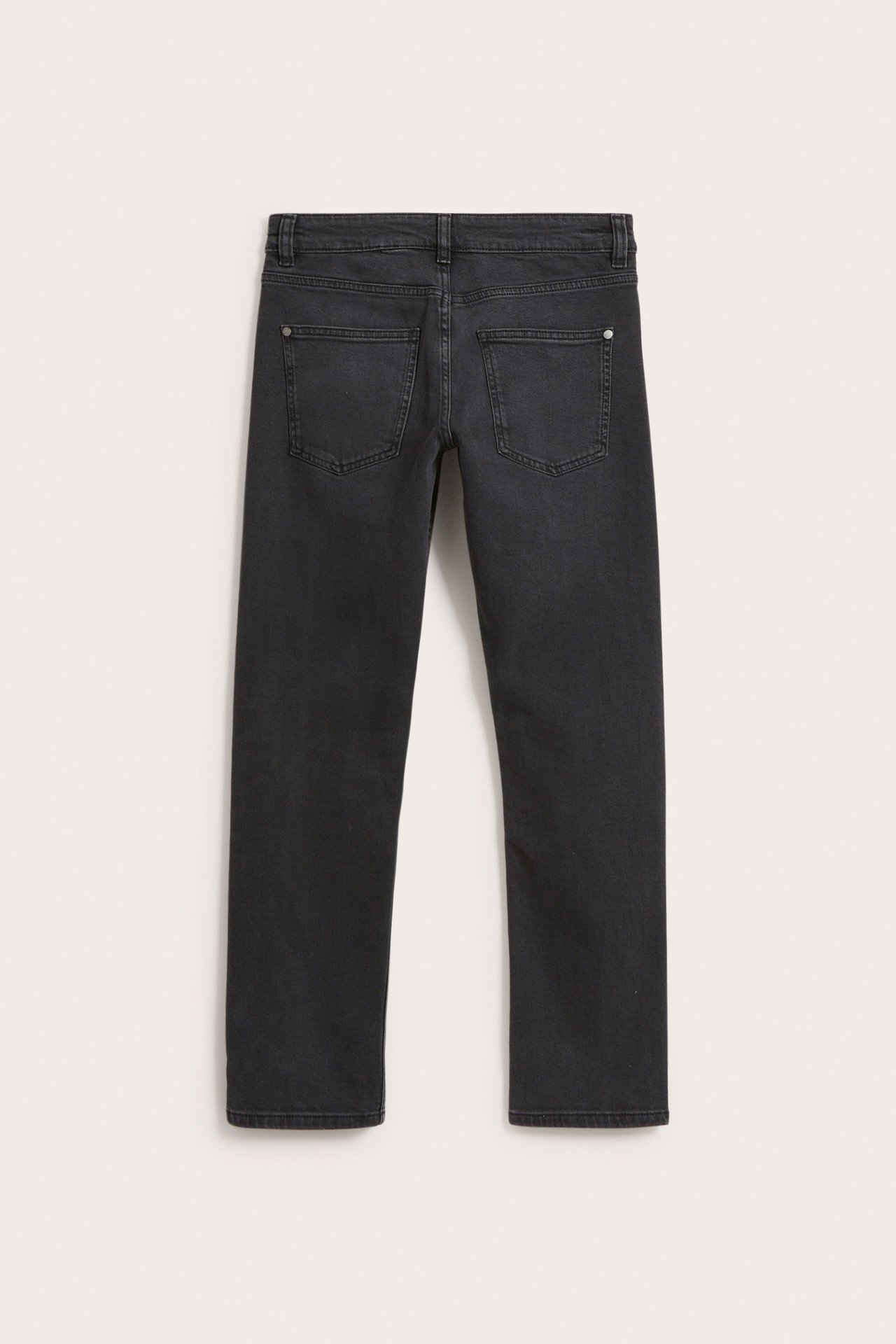 Straight jeans mid waist - Svart denim - 7