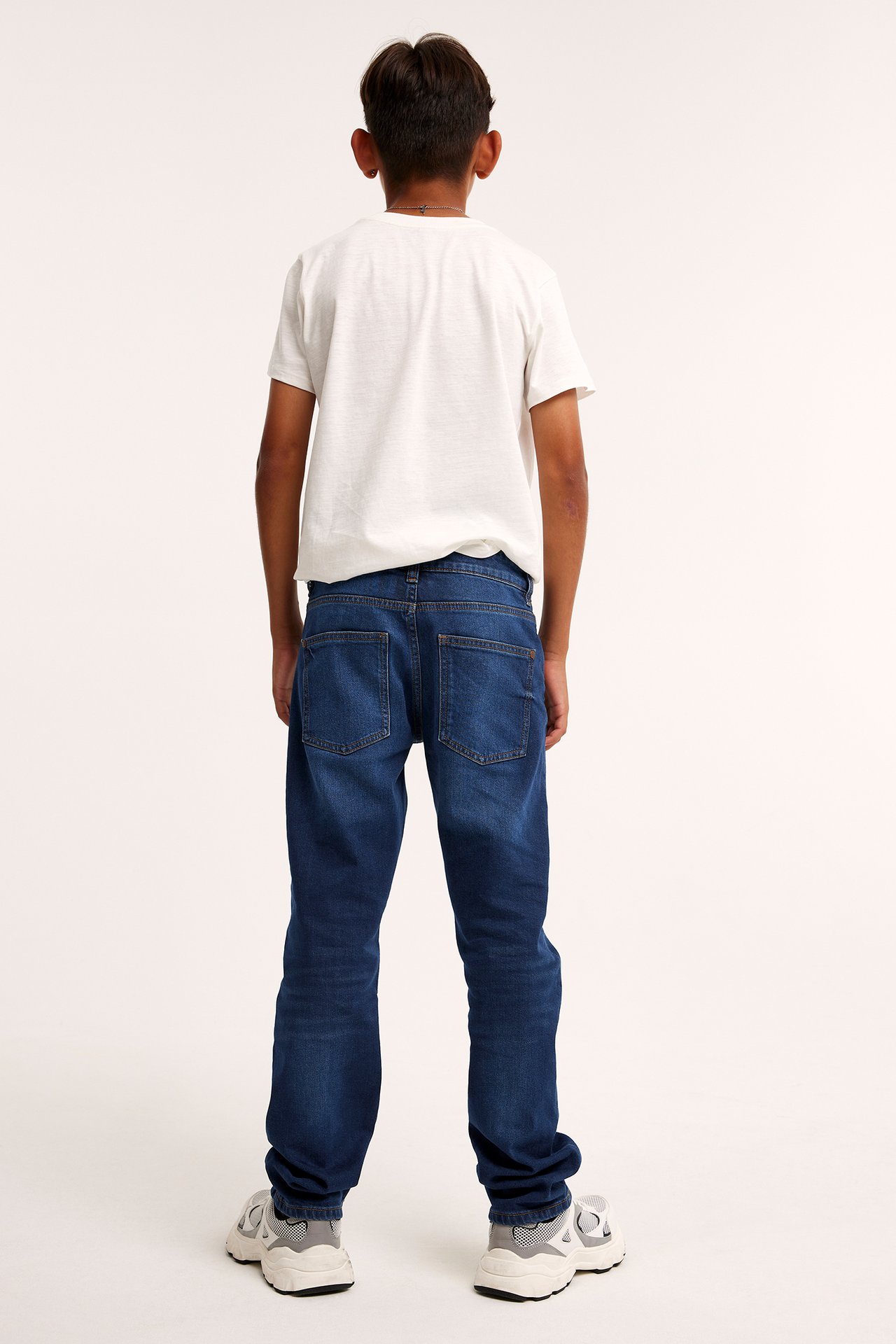 Straight jeans mid waist - Mørk denim - 3