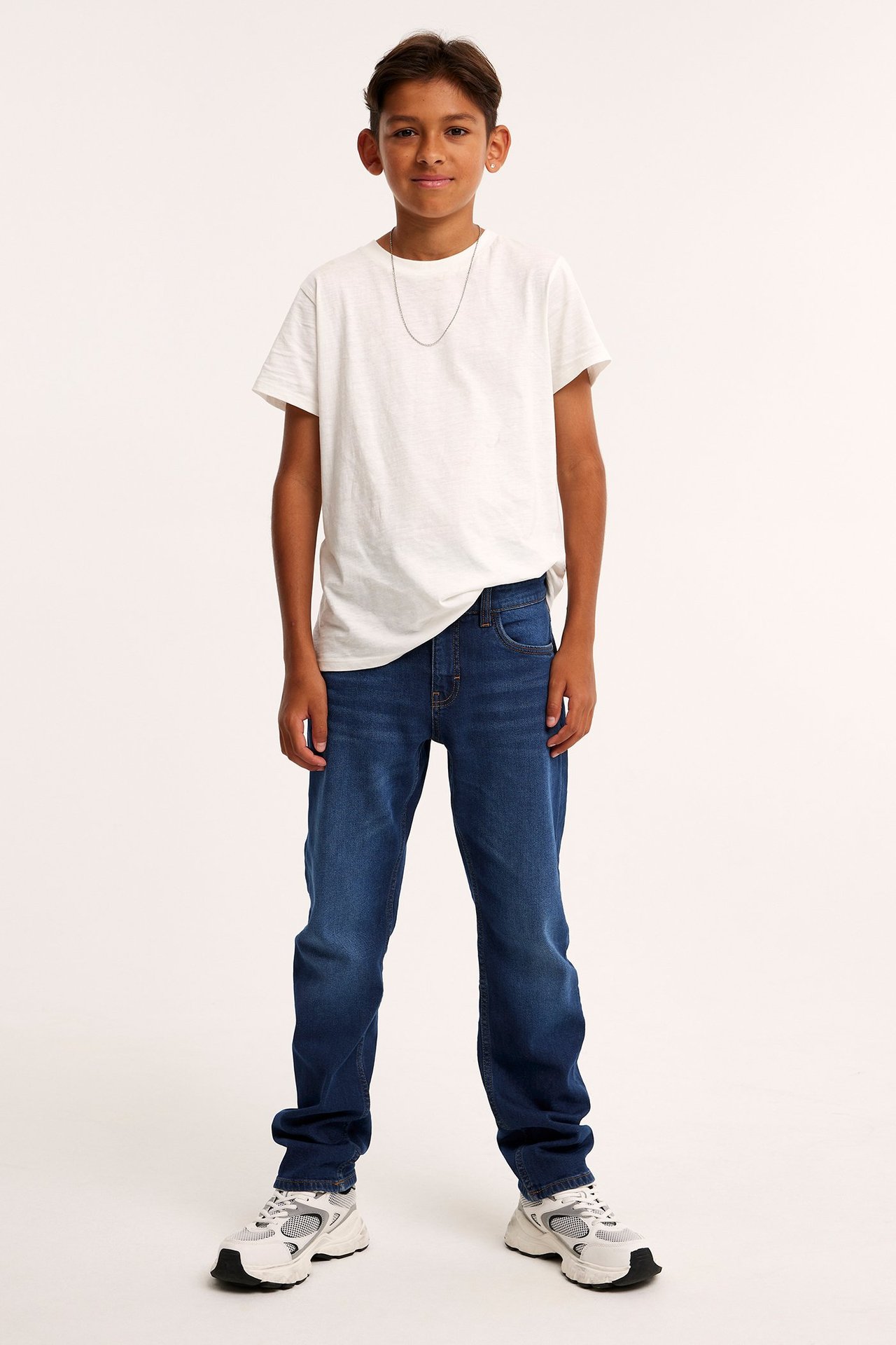 Straight jeans mid waist - Mörk denim - 1