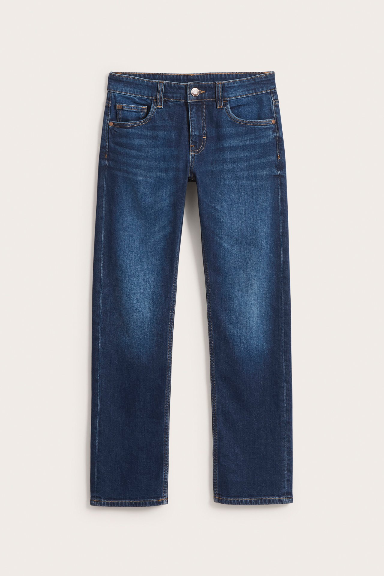 Straight jeans mid waist - Mörk denim - 5