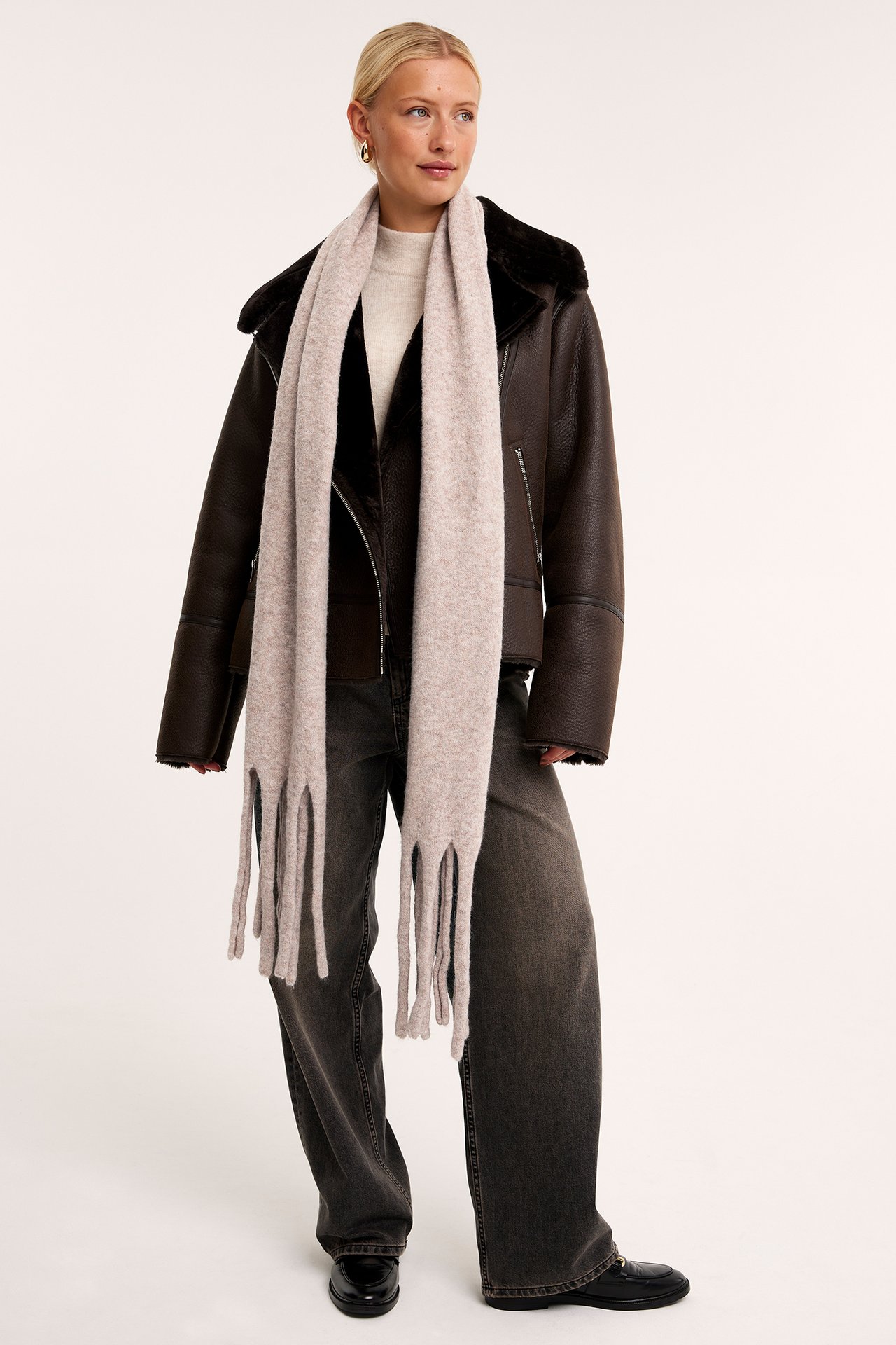 Skjerf - Melert beige - 1