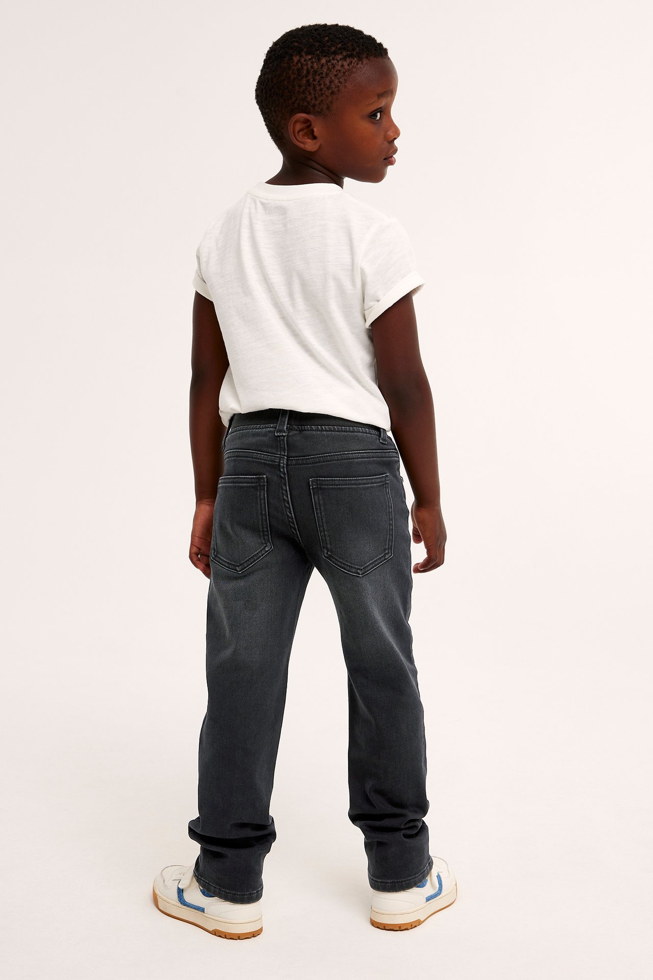 Straight jeans jogger denim - Tvättad svart denim - 3