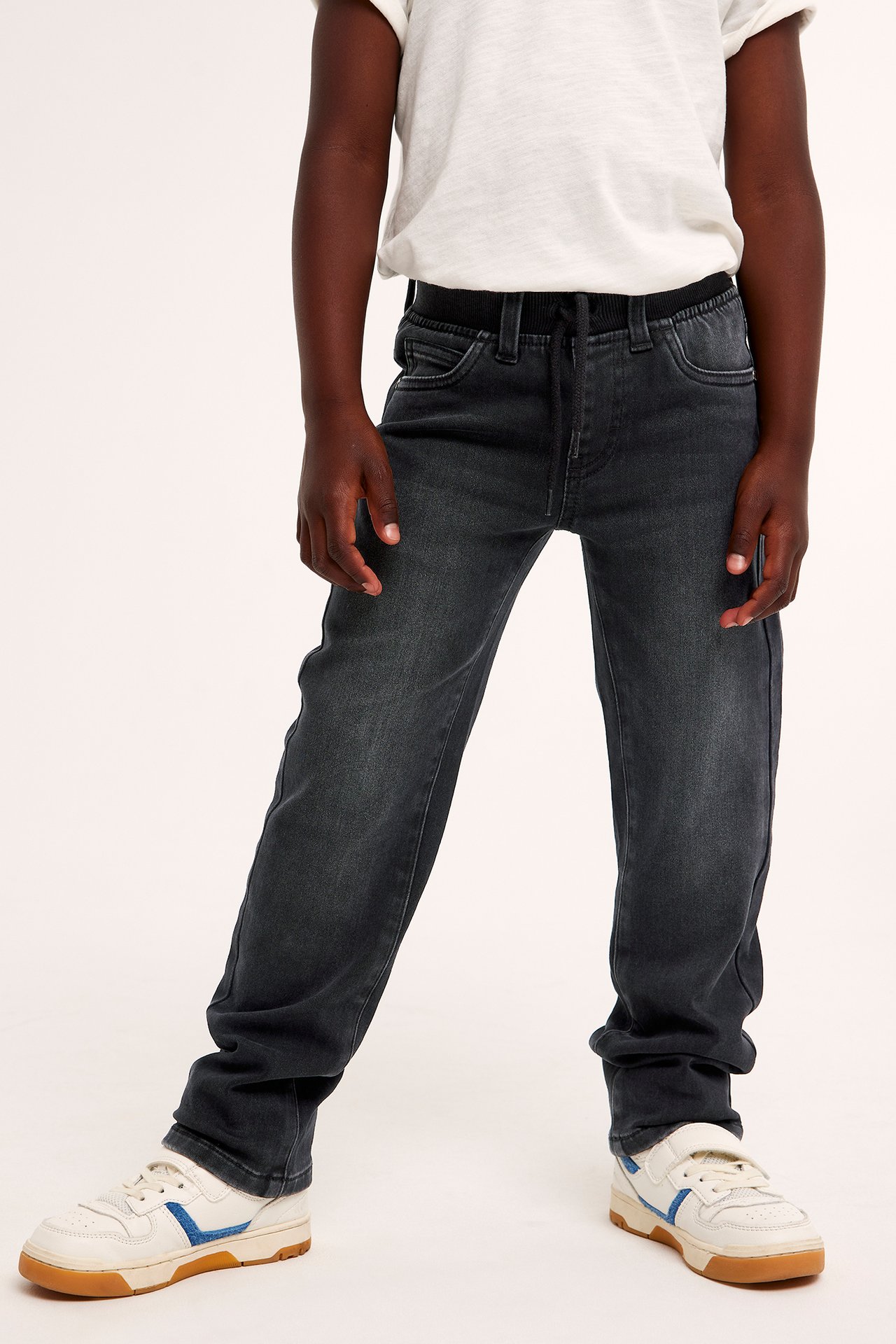 Straight jeans jogger denim - Vasket svart denim - 2