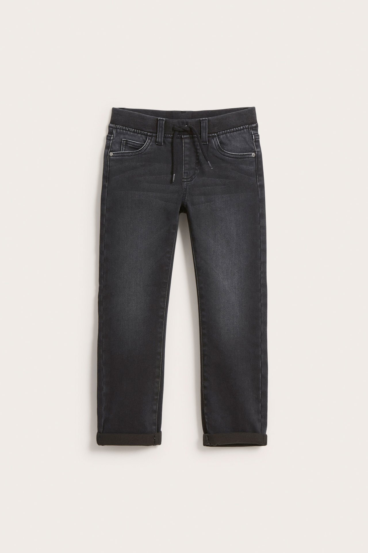 Straight jeans jogger denim - Vasket svart denim - 5