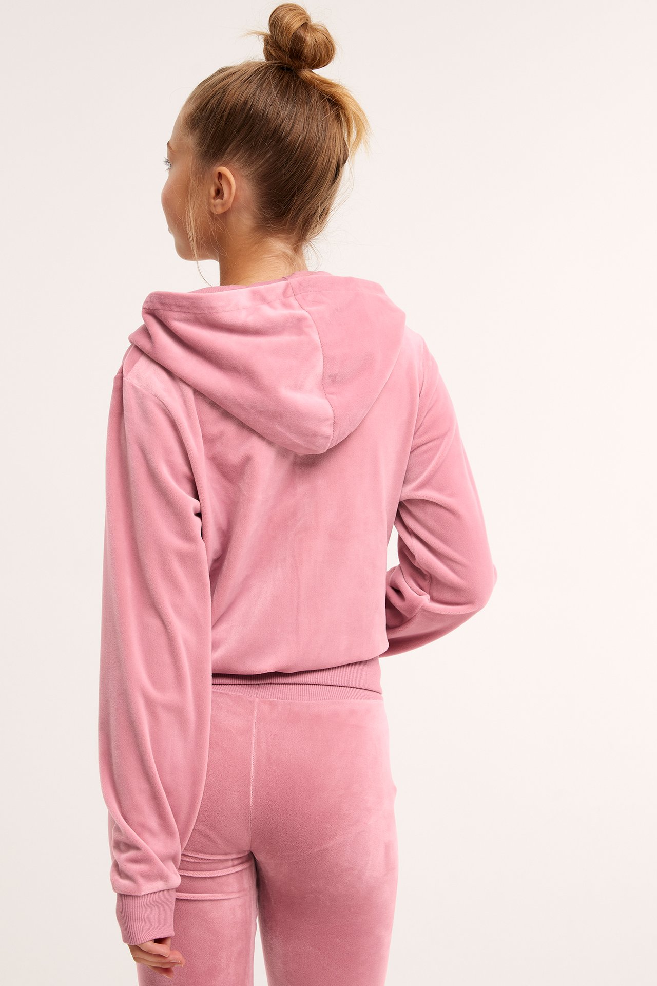 Hoodie i velour - Rosa - 4