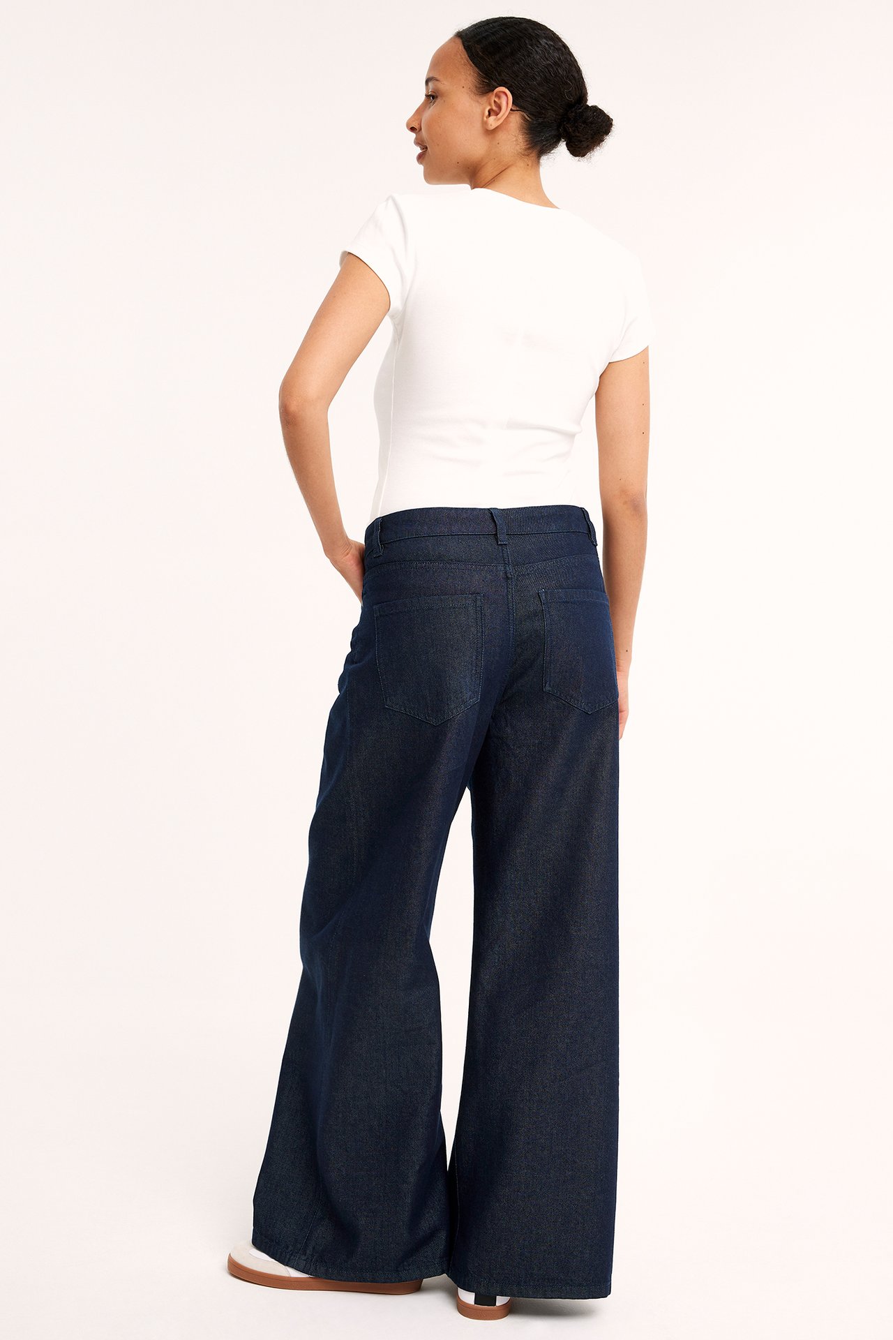 Wide jeans high waist - Mörk denim - 5