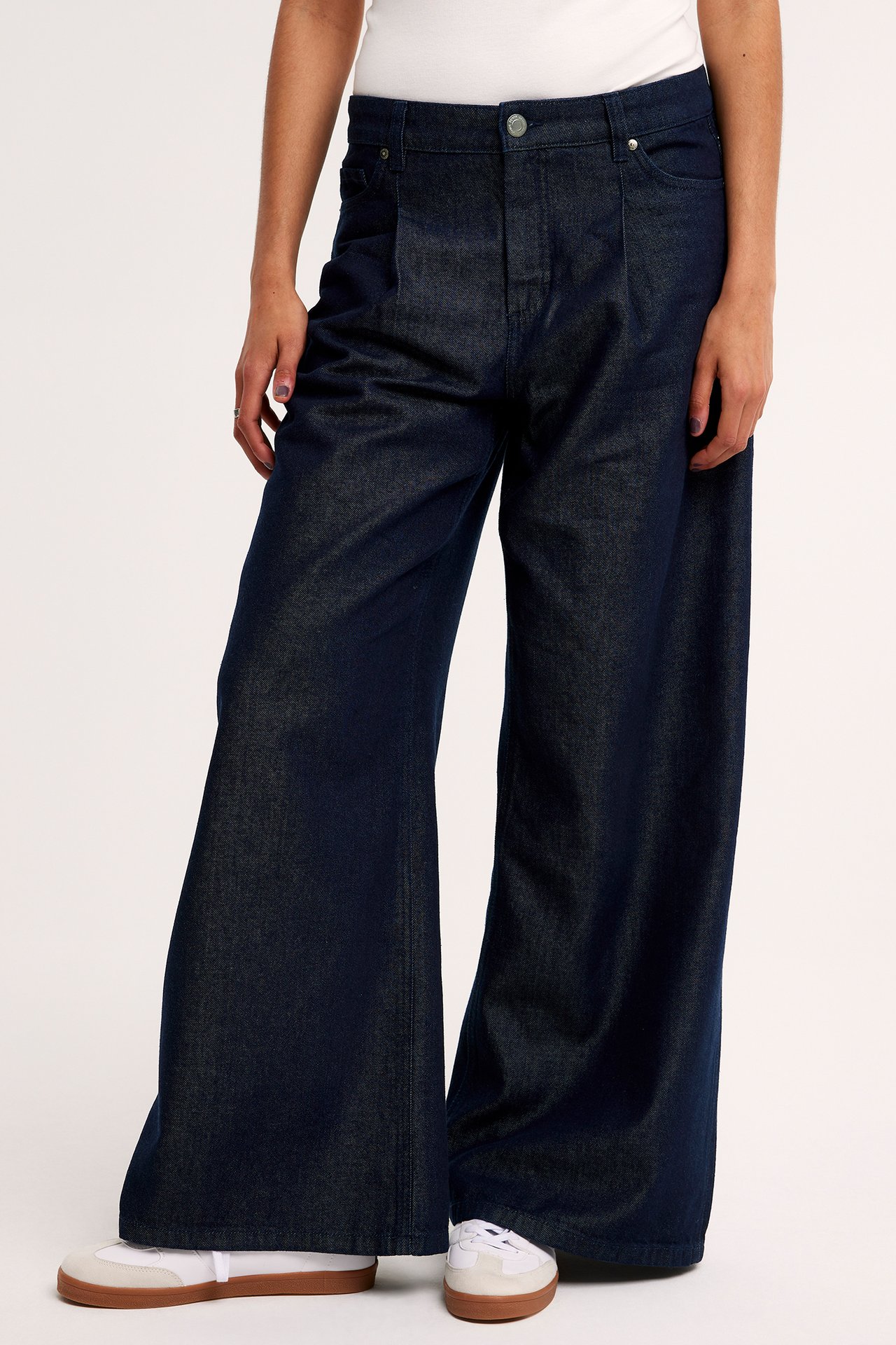 Wide jeans high waist - Mörk denim - 3
