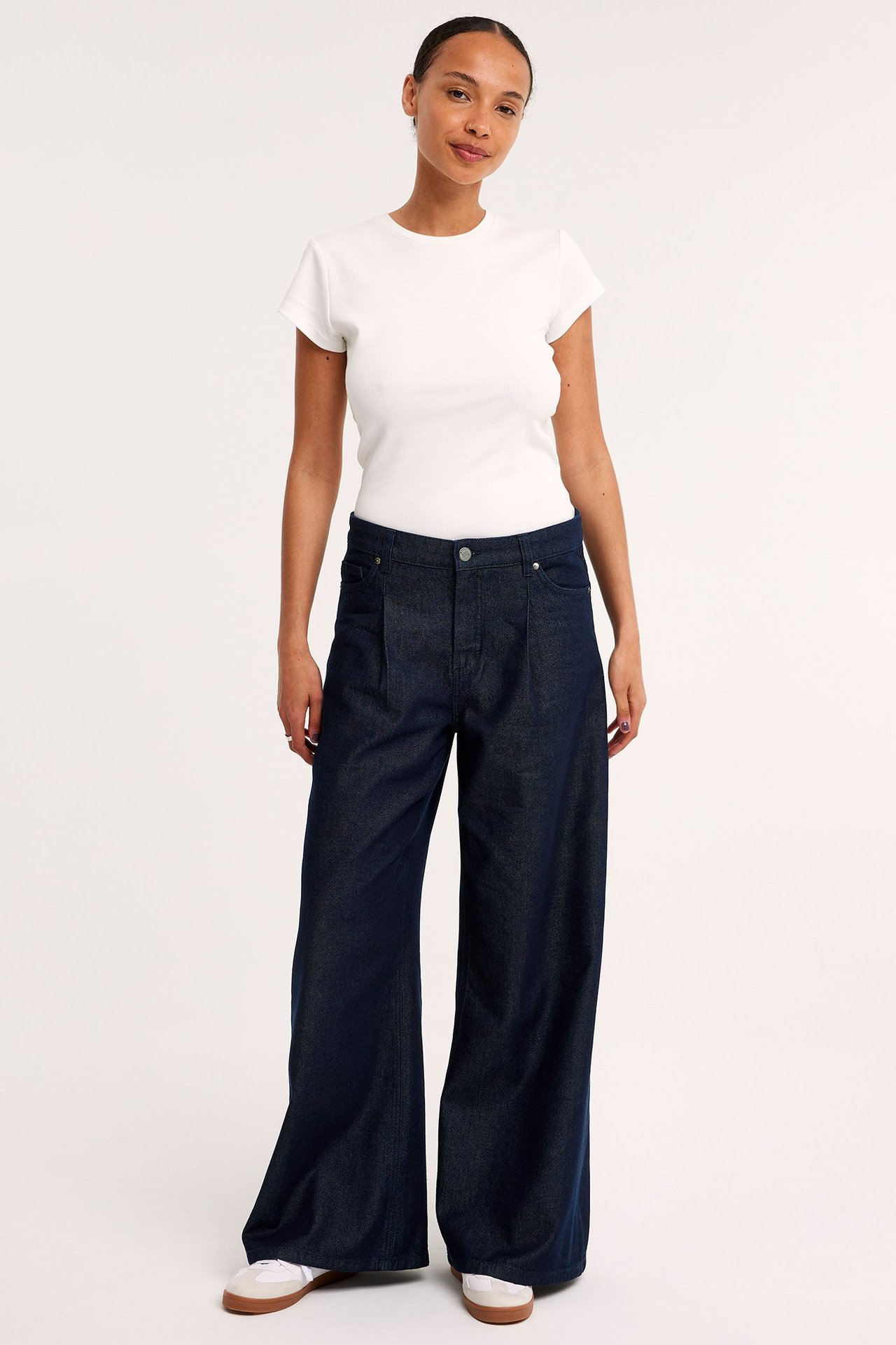 Wide jeans high waist - Mörk denim - 1