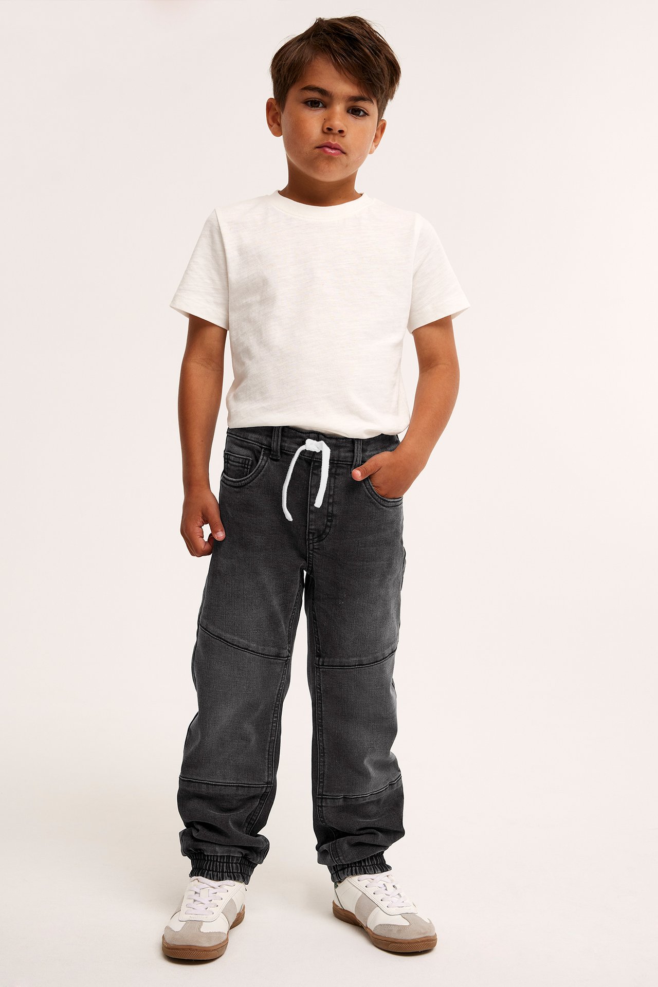 Relaxed jeans tough knee - Svart denim - 1