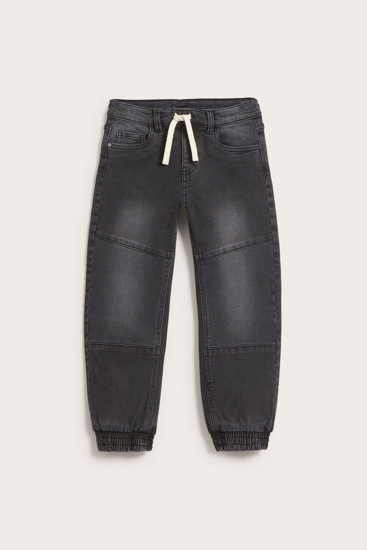 Relaxed jeans tough knee - Svart denim - 6