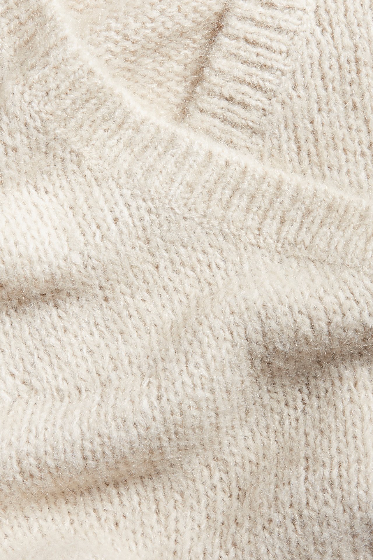 Dzianinowy sweter - Jasnobeżowy - 6