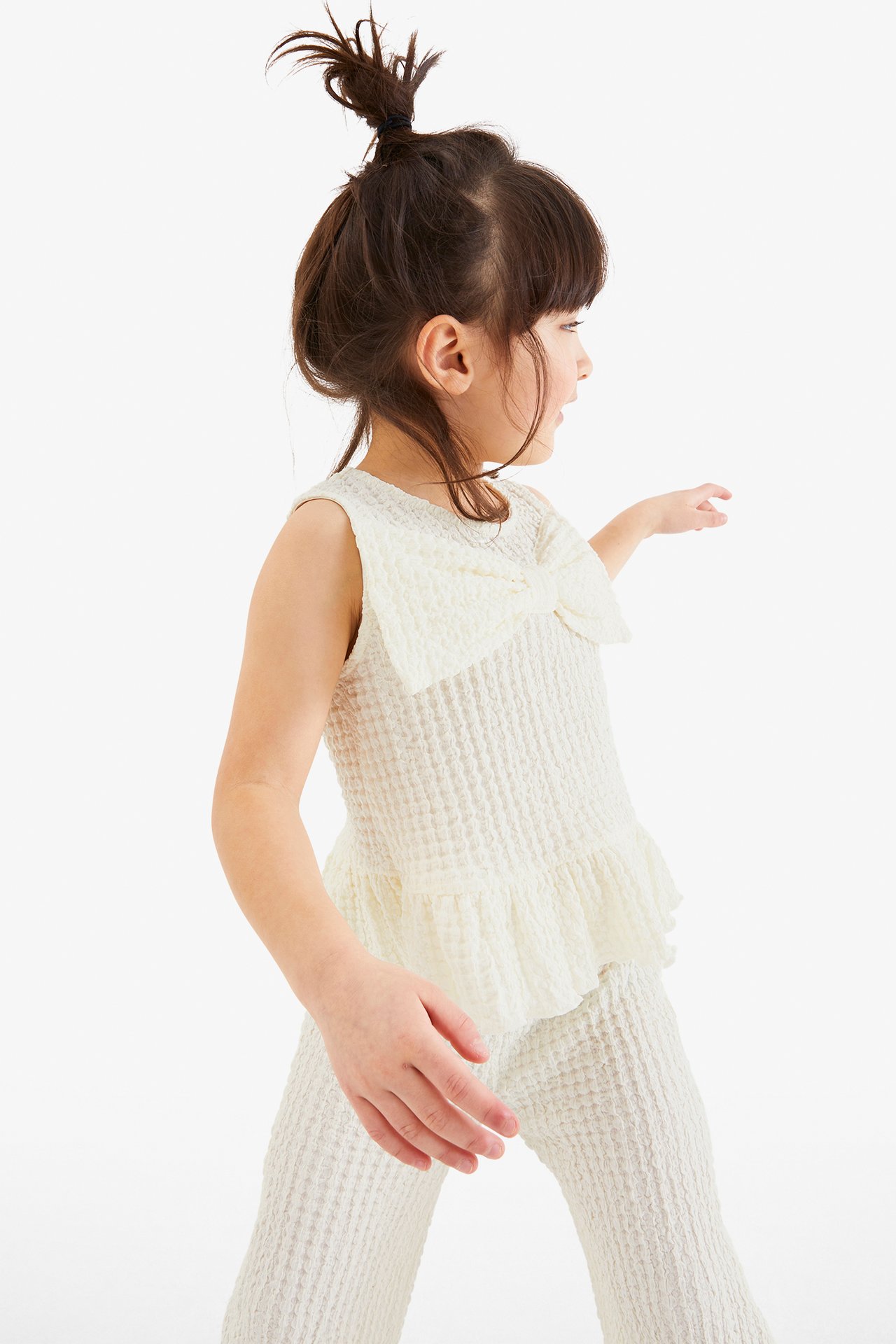 Linne med rosett - Offwhite - 2