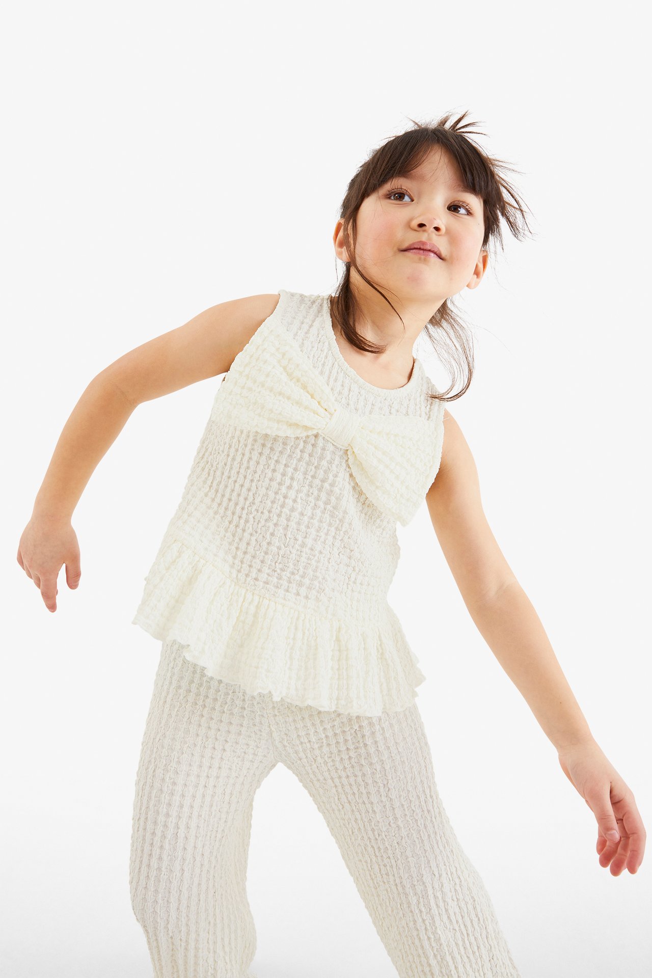 Linne med rosett - Offwhite - 4