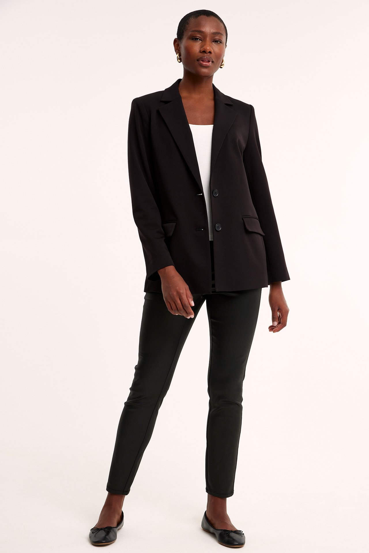 Leggings i skinnimitation - Svart - 2