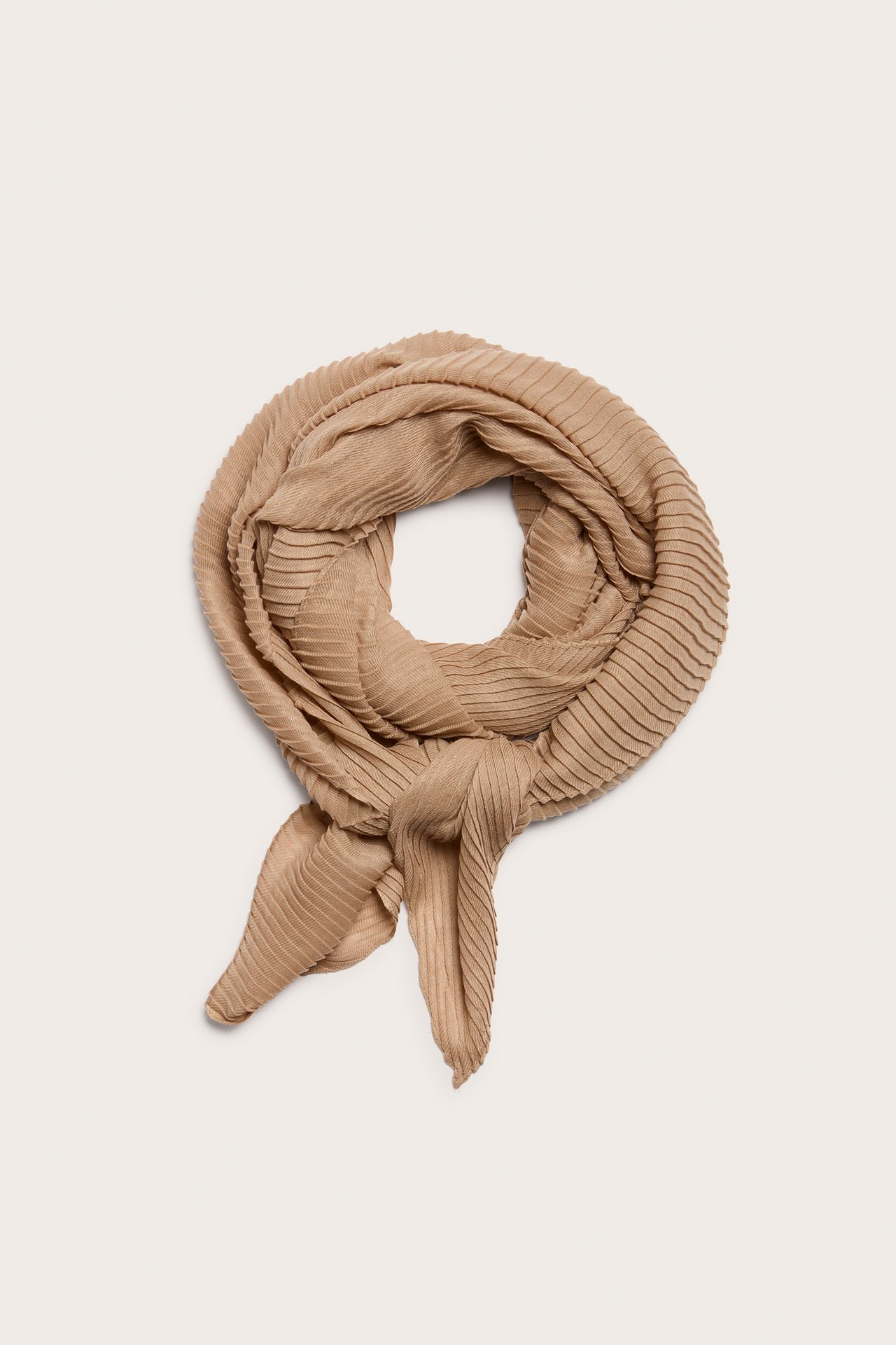 Plisserad scarf - Beige - 2