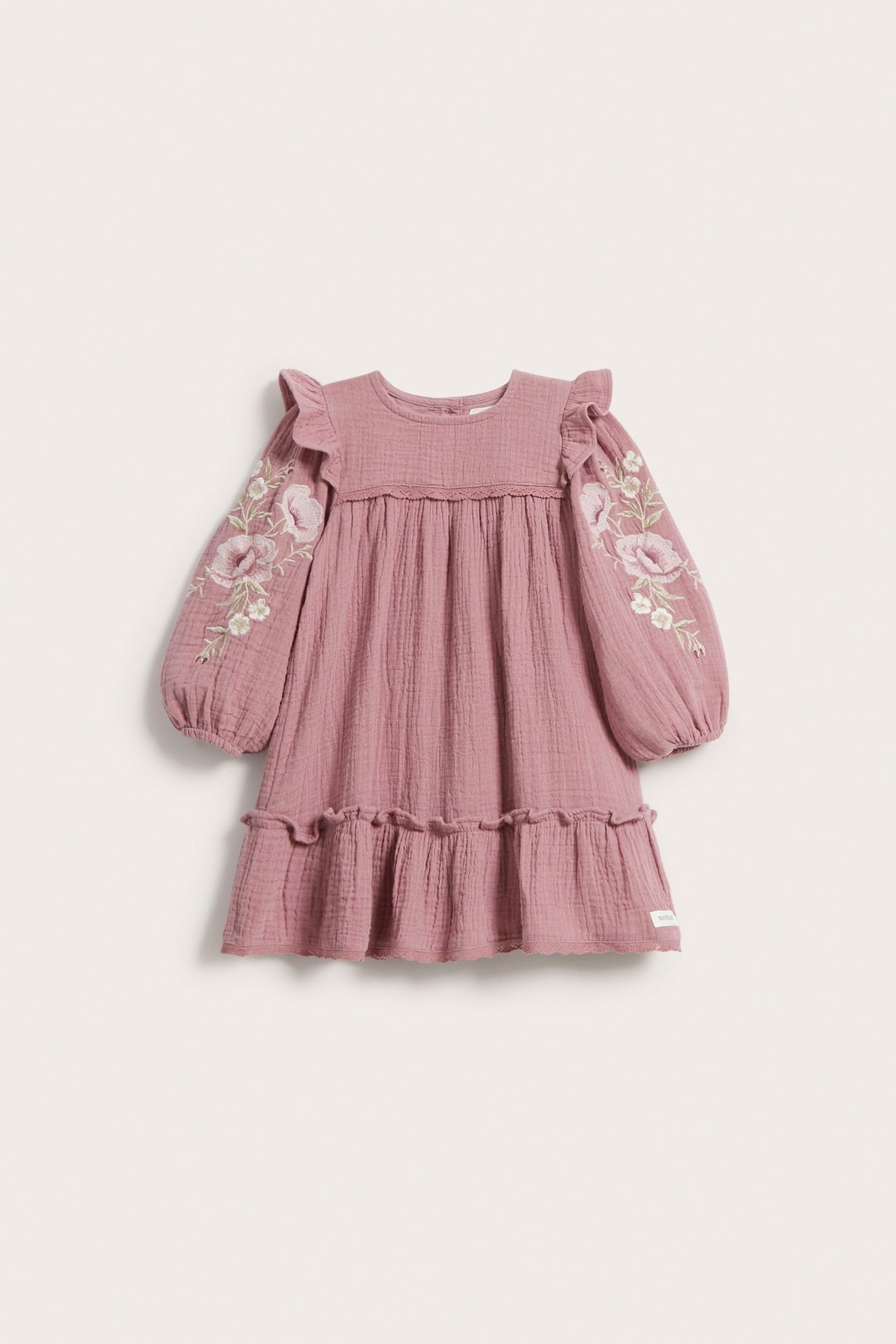 Sukienka z haftem, dla niemowląt - Ciemnoróżowy - 2