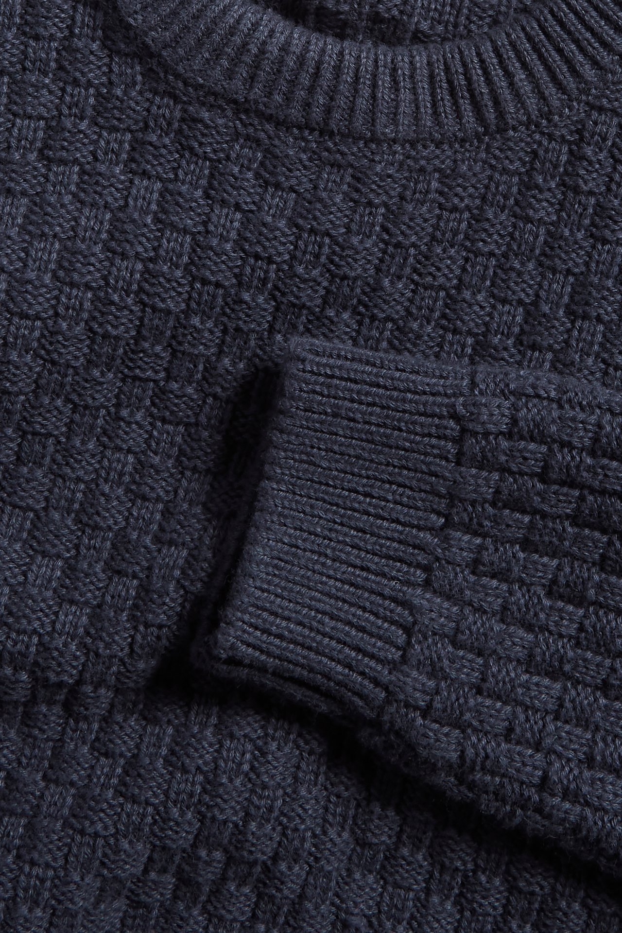 Dzianinowy sweter - Ciemnoniebieski - 1