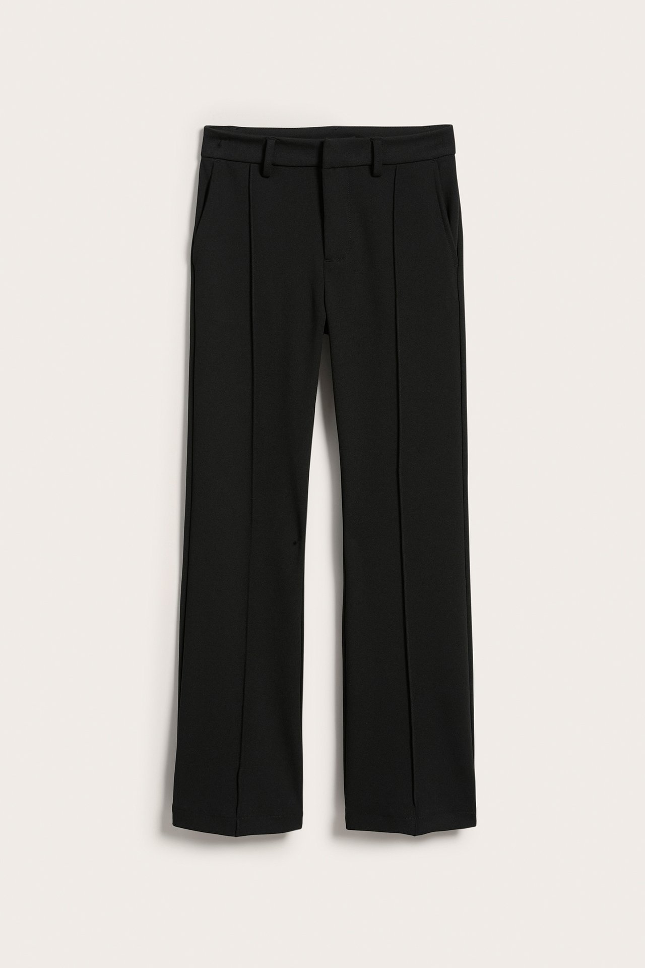 Spodnie garniturowe z trykotu - Czarne - 2