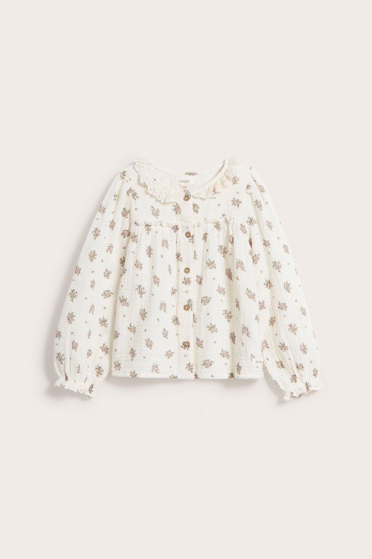 Blomstrete bluse - Offwhite - 2