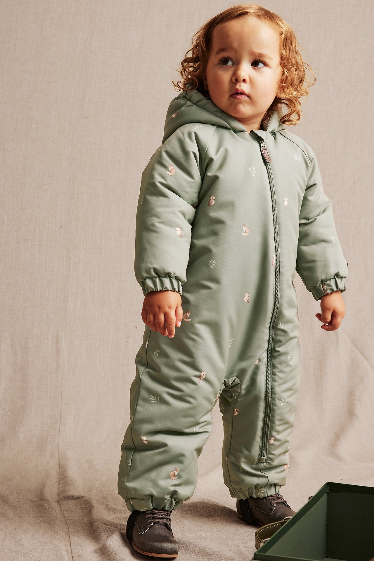 Mönstrad overall baby - Grön - 3