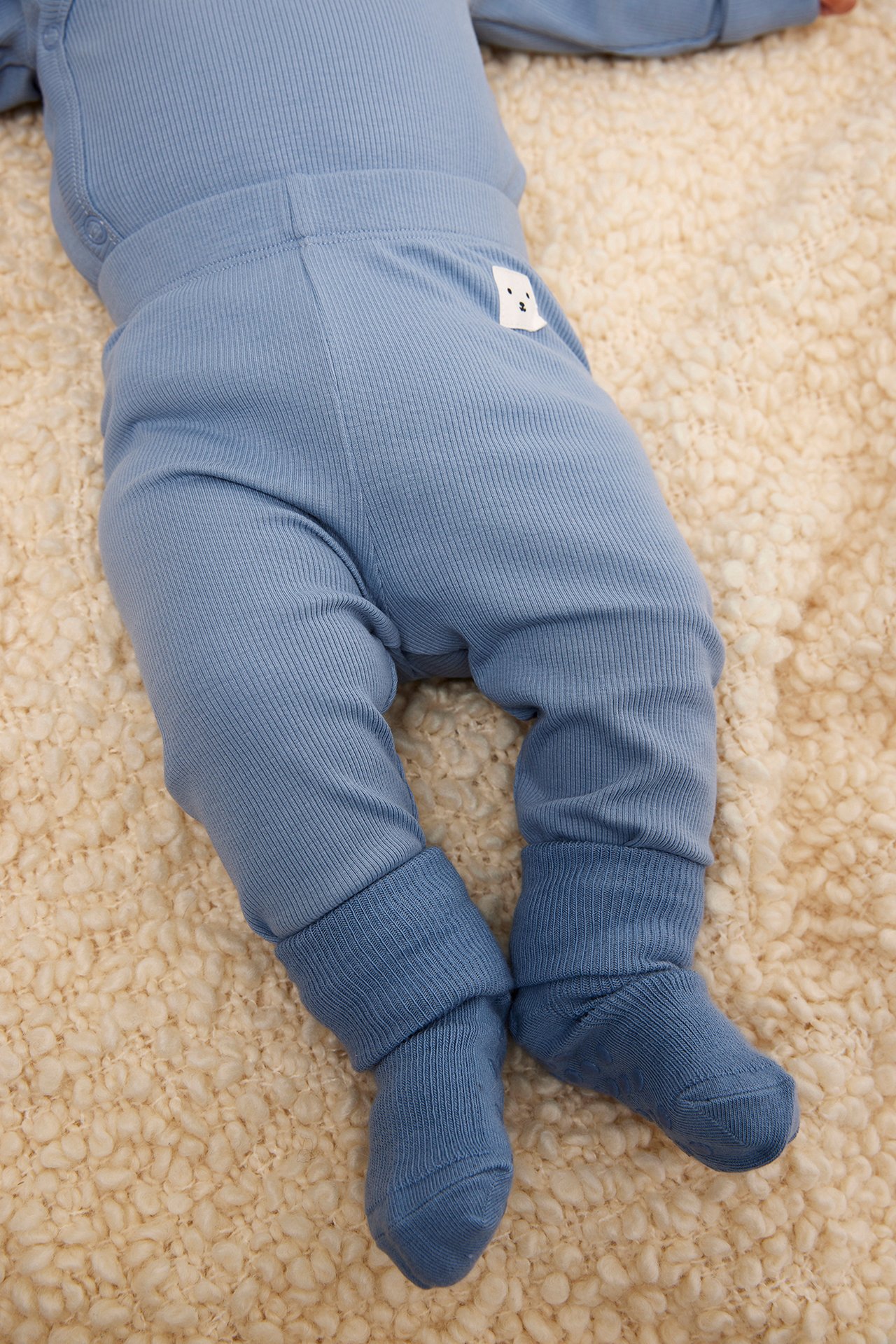 Ribbade leggings - Blå - 1