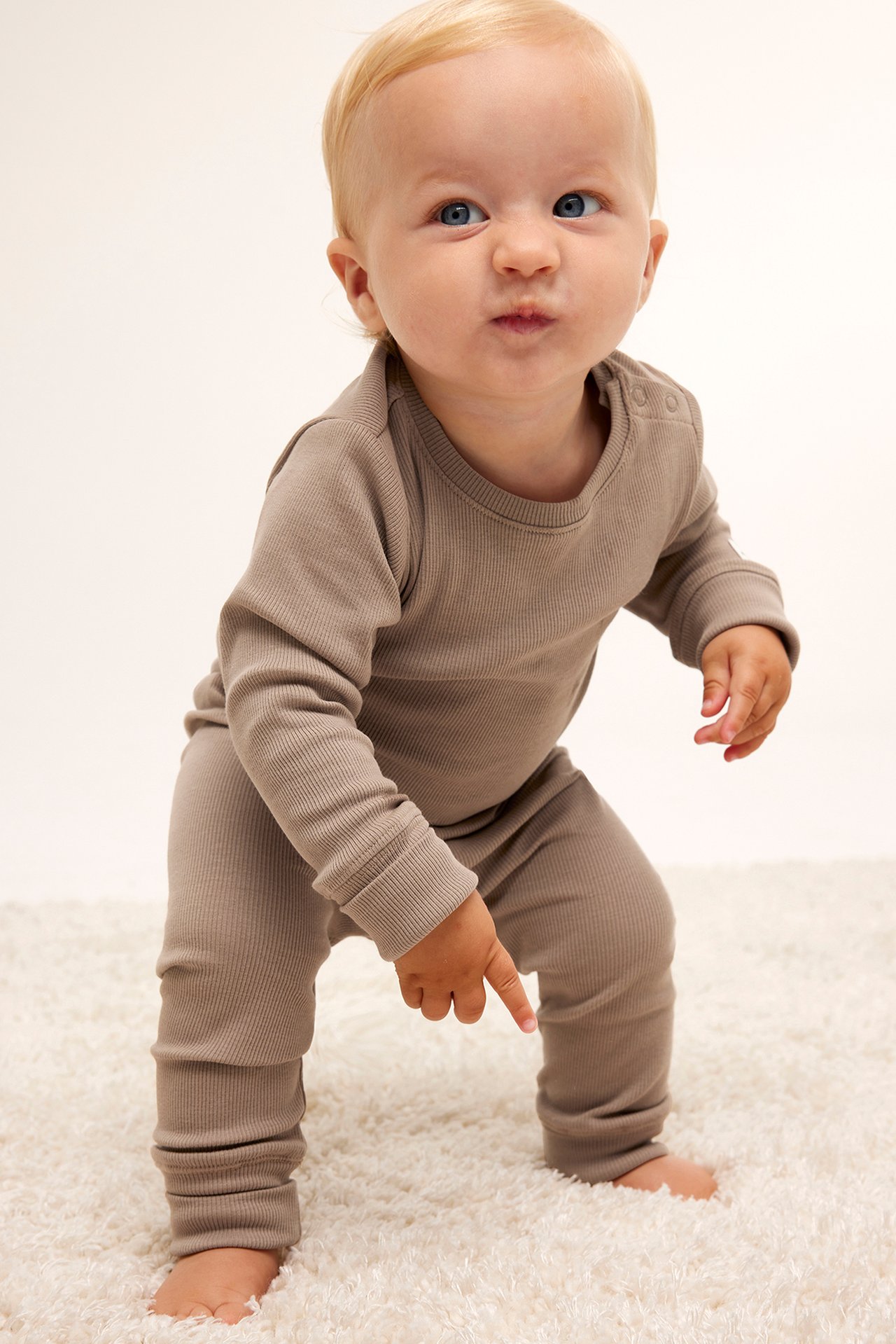 Ribbade leggings baby - Beige - 3