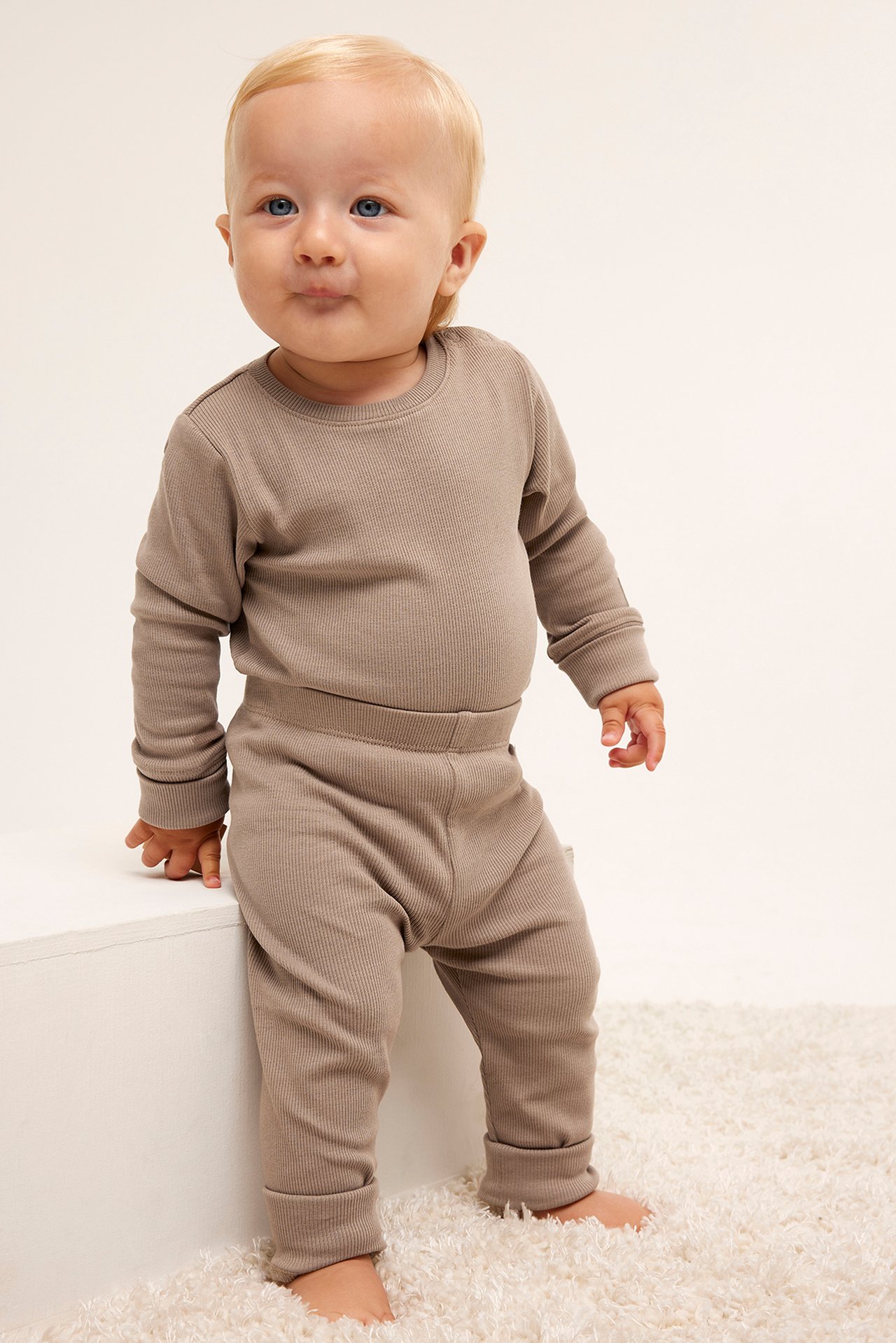 Ribbade leggings baby - Beige - 4