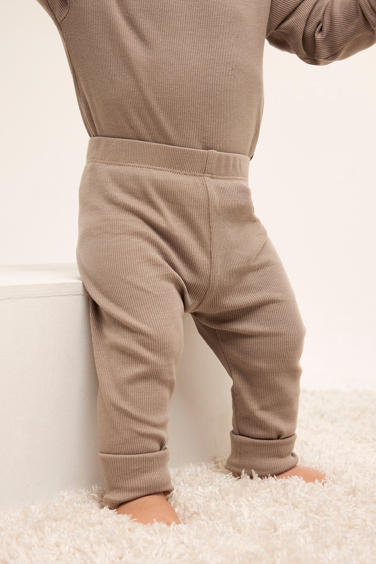 Ribbade leggings baby - Beige - 1