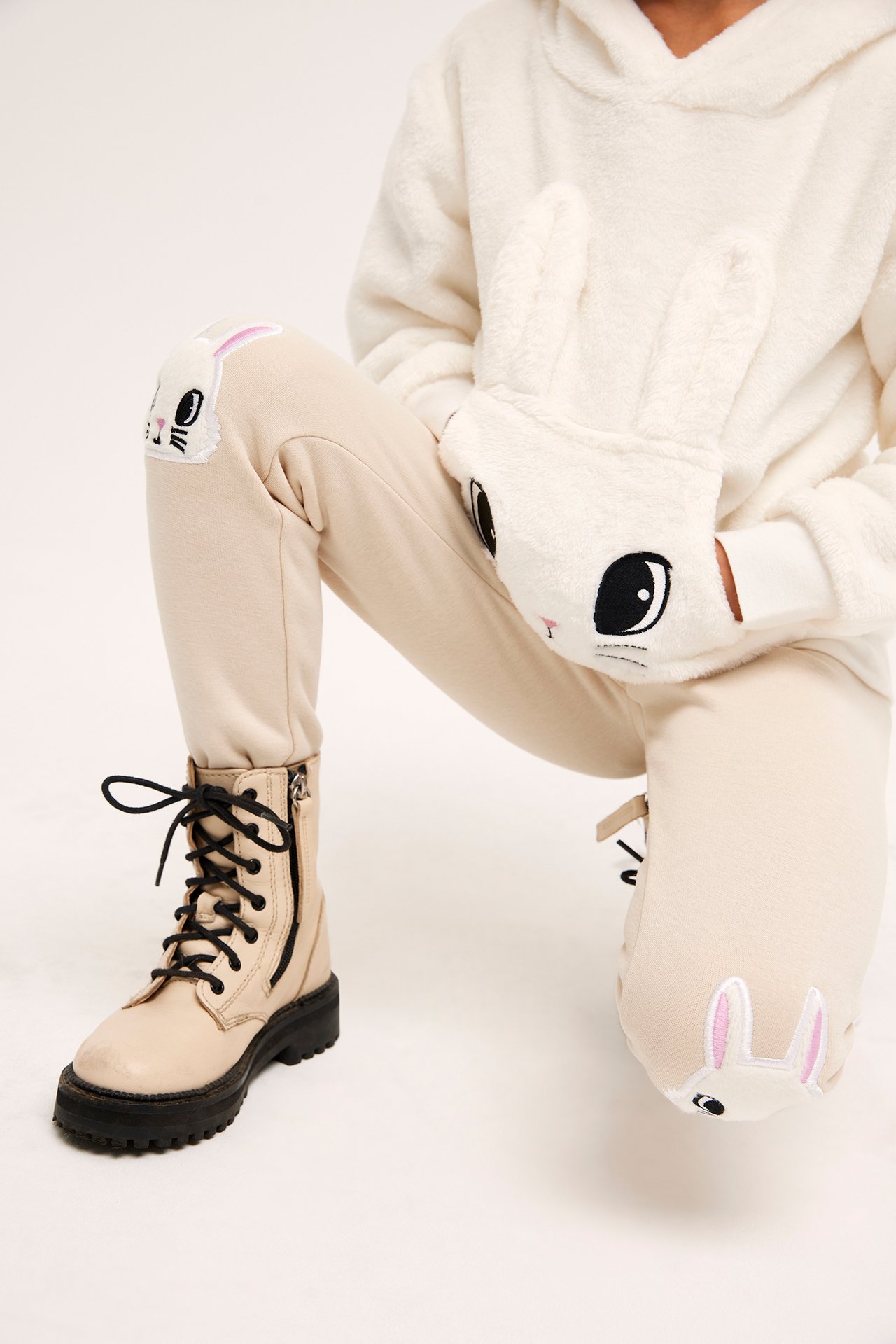 Lämpimät leggingsit - Beige - 2