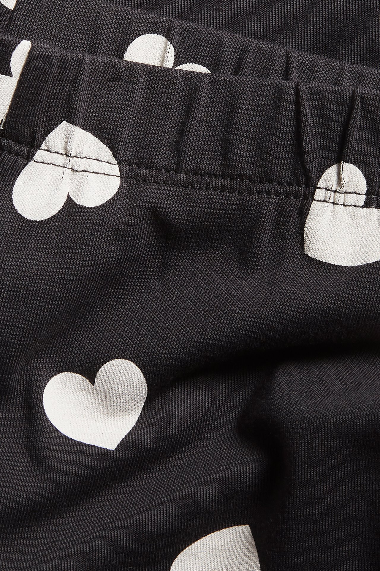Legginsy w serca - Czarne - 1