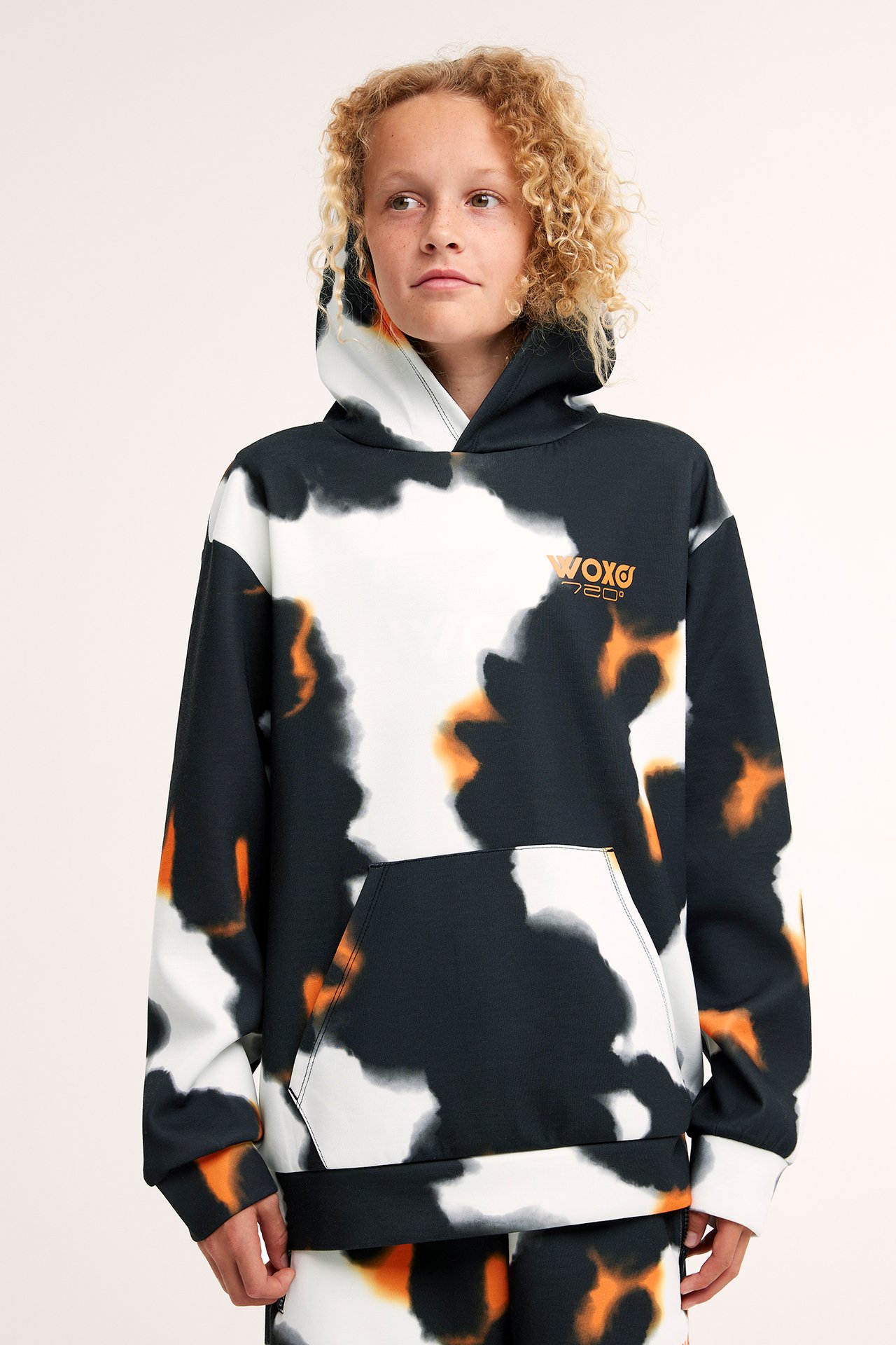 Bluza z kapturem, we wzory - Czarne - 3