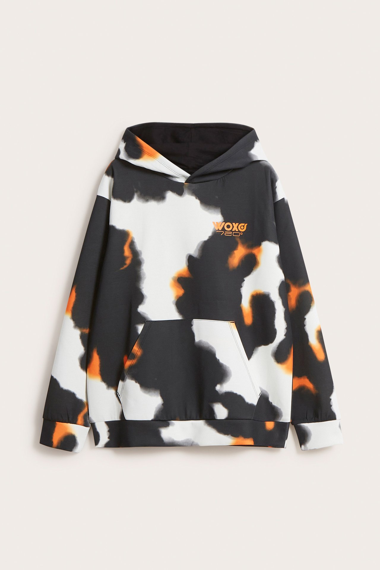 Bluza z kapturem, we wzory - Czarne - 7