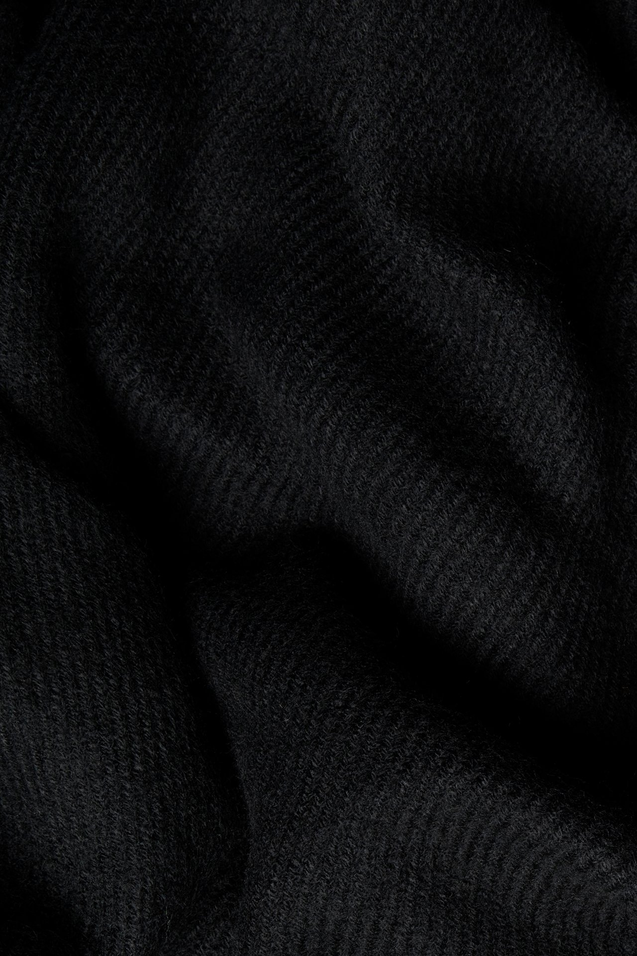 Hapsureunainen poncho - Musta - 2