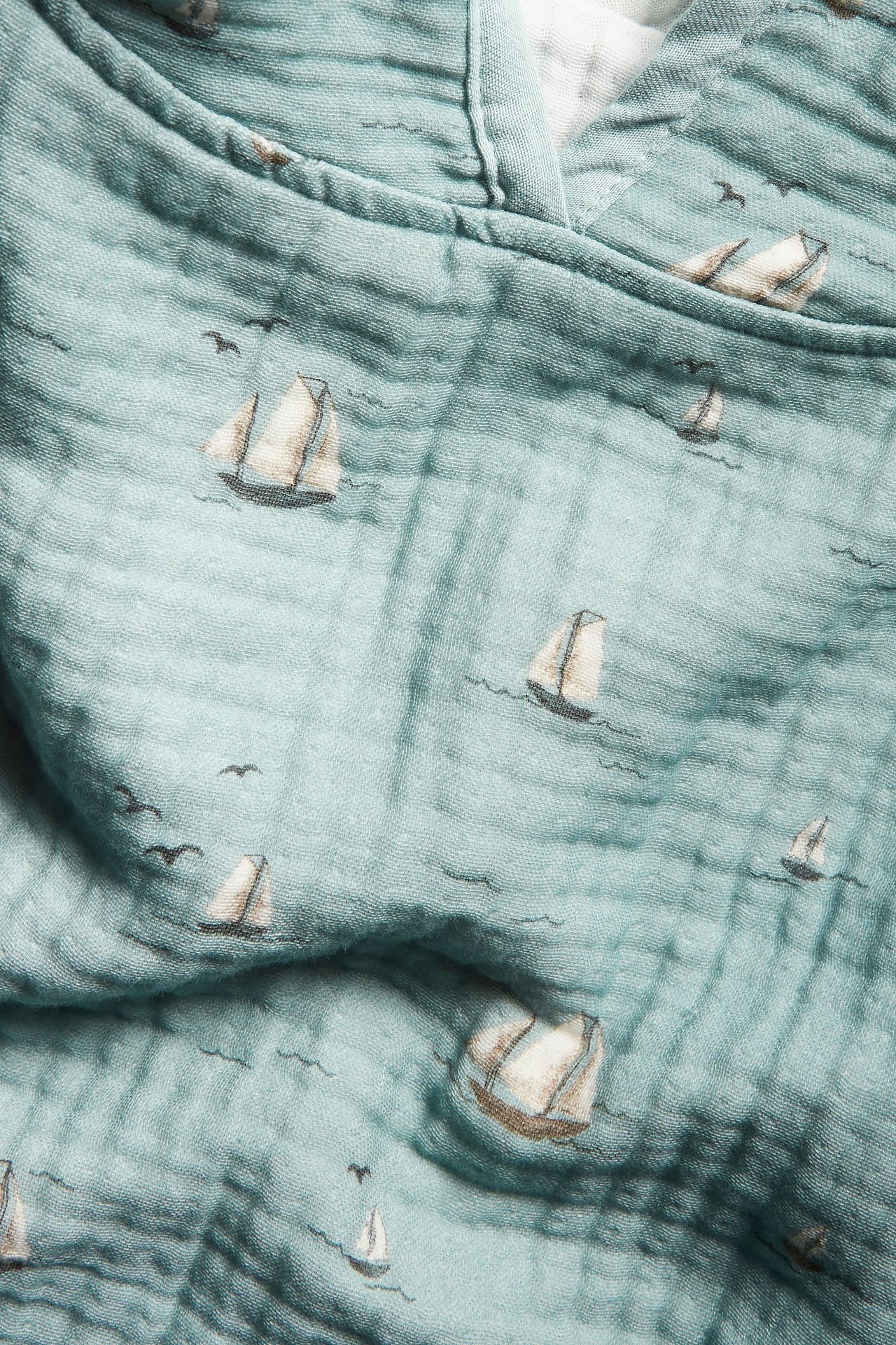 Mønstret badeponcho Blå - ONE SIZE - 3