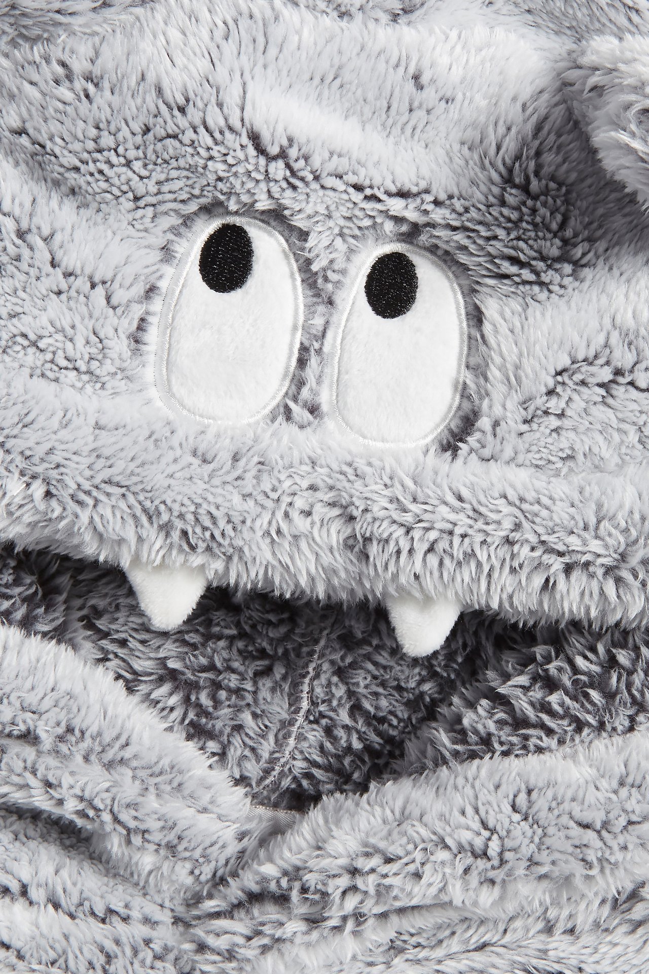 Bluza z kapturem, z polaru, Monster - Szary melanż - 8
