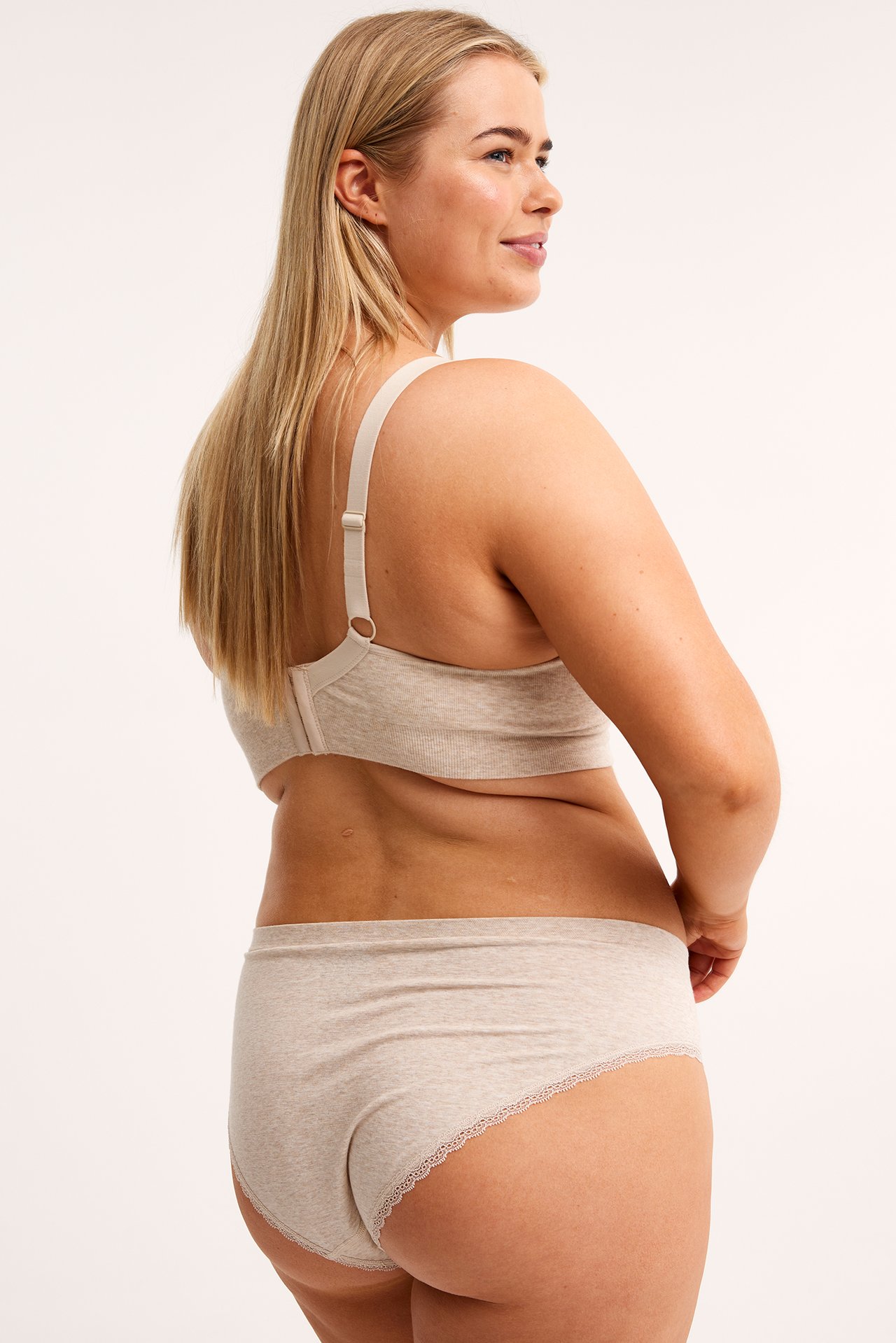 Seamless brieftruse - Melert beige - 3