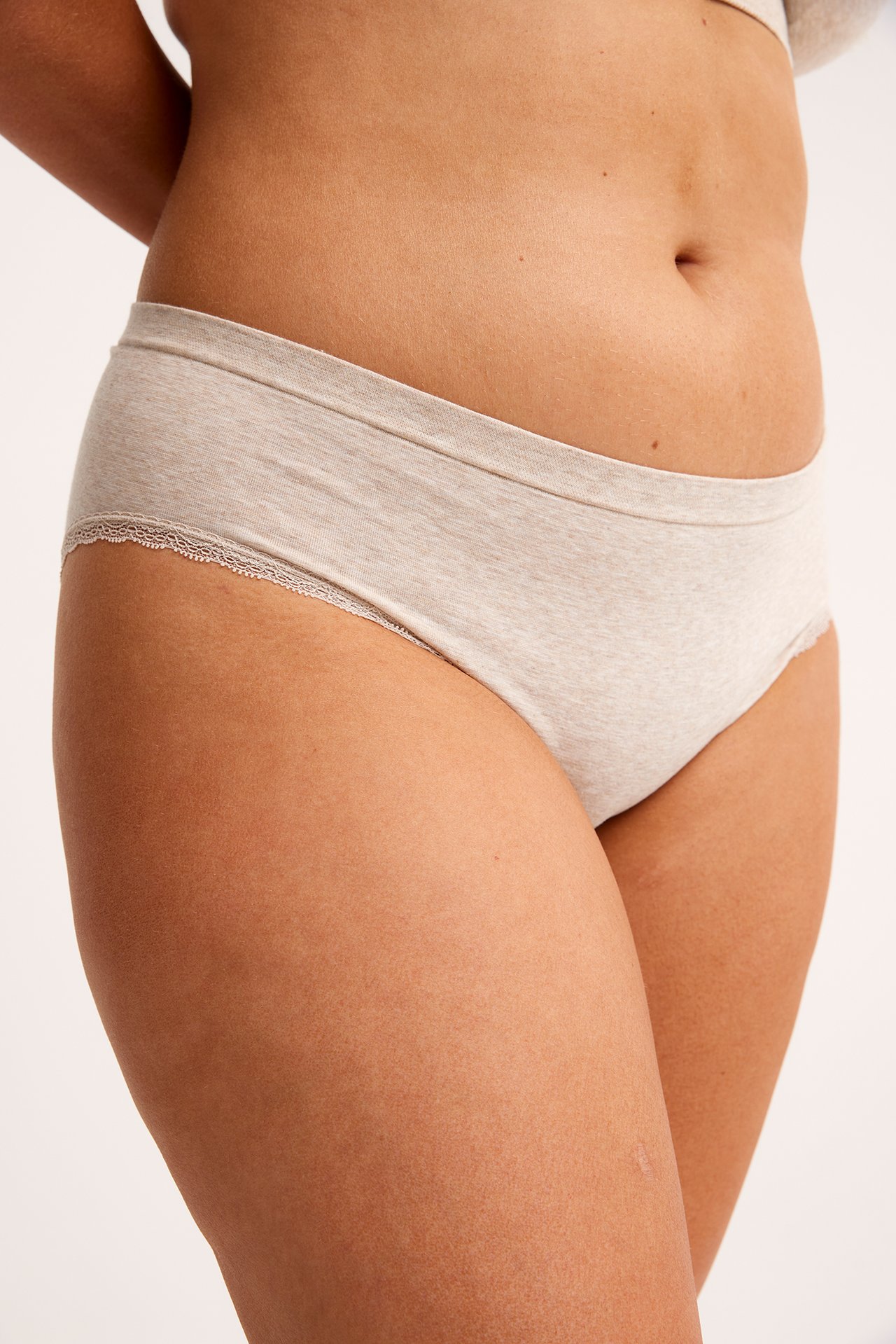 Seamless brieftruse - Melert beige - 2