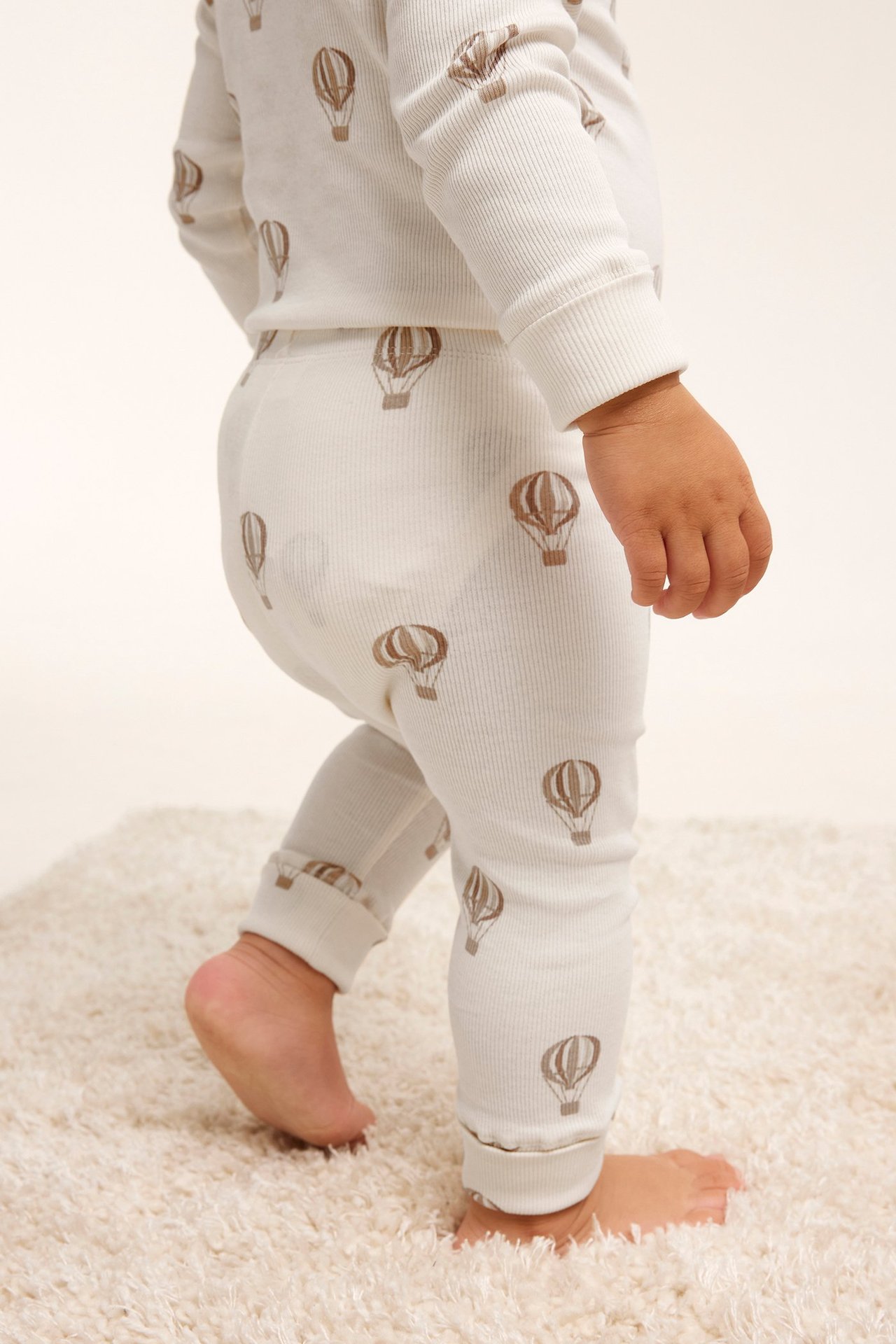 Ribbede leggings - Beige - 6