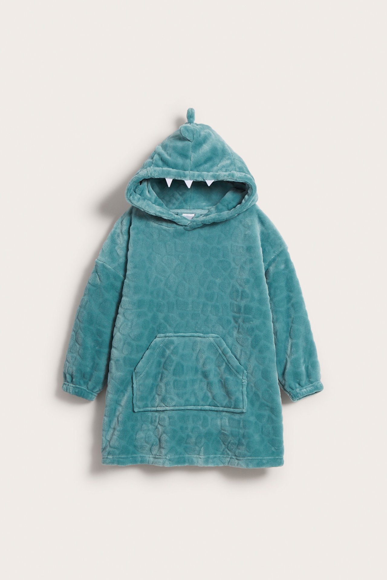 Bluza oversize z kapturem, z polaru - Niebieski - 2