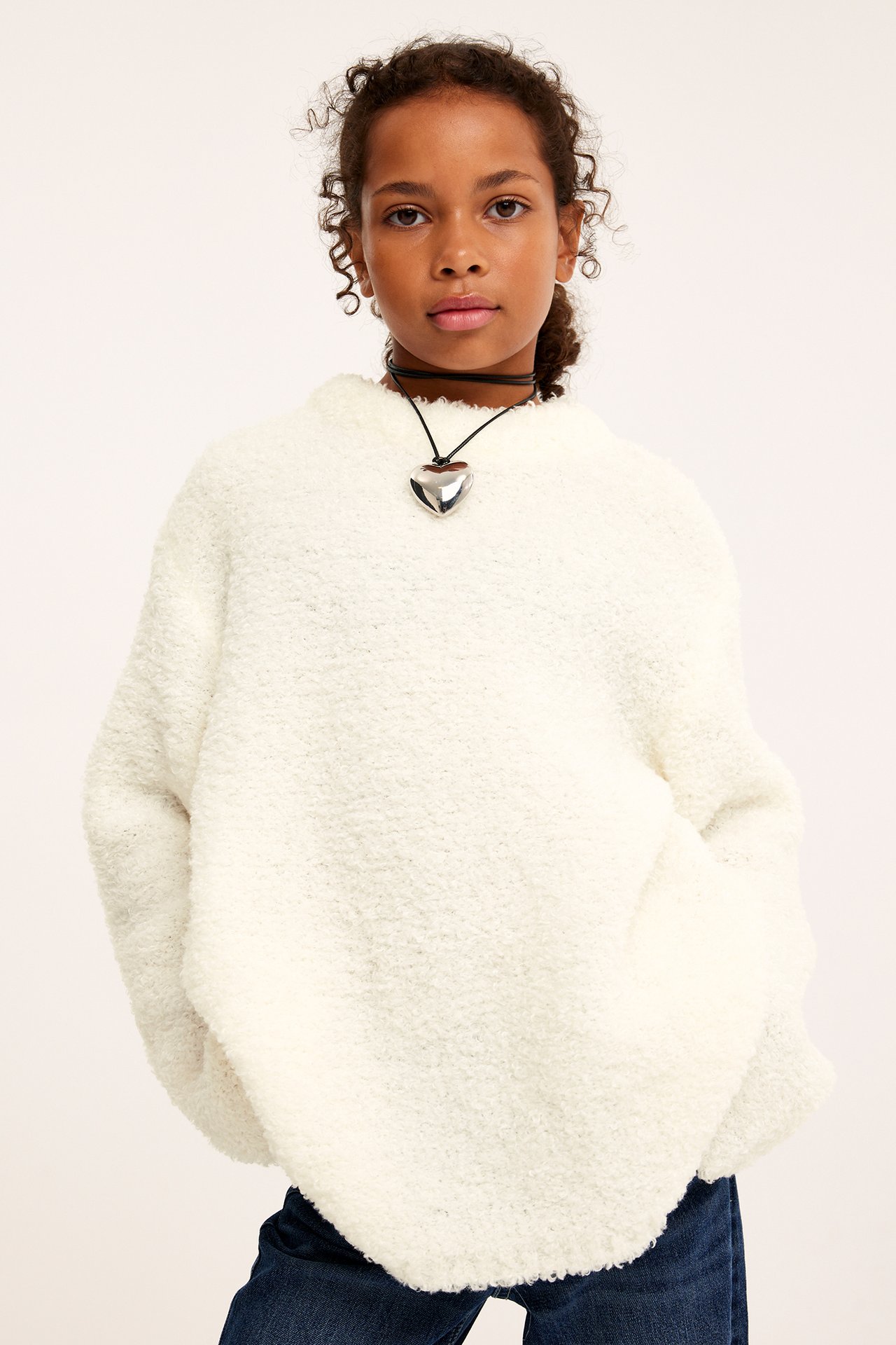 Stickad tröja - Offwhite - 1