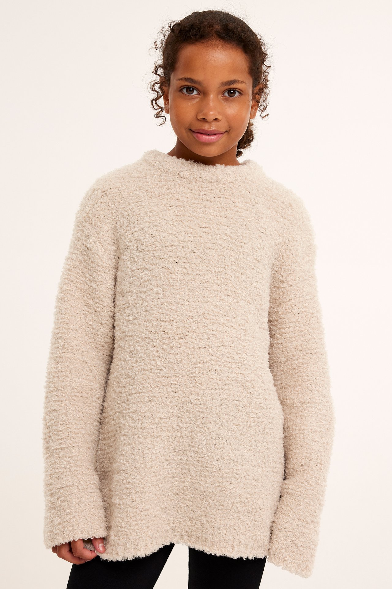Dzianinowy sweter - Beżowy - 4