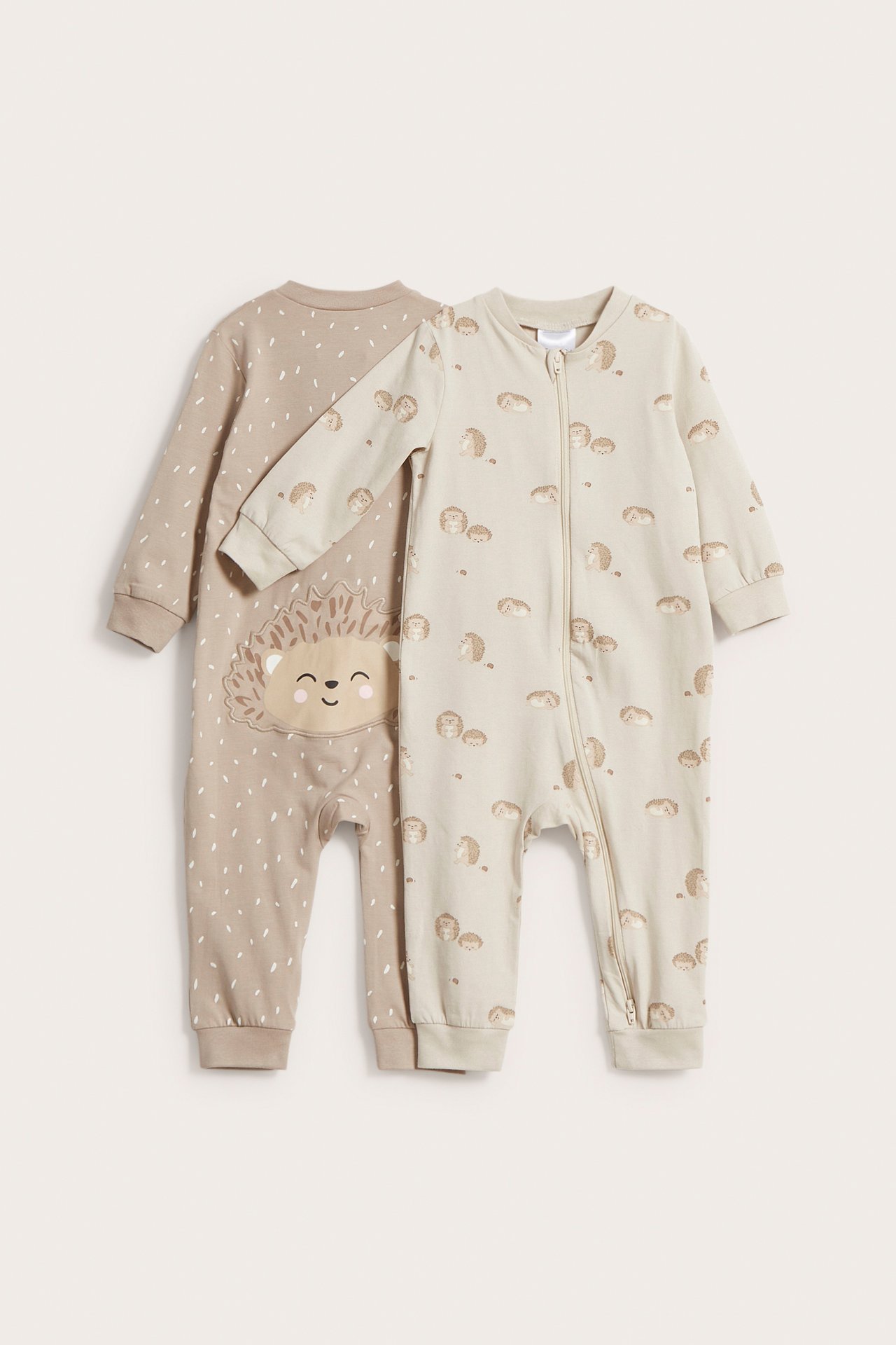 2 kpl:n pakkaus kuviollisia vauvojen pyjamia - Beige - 2