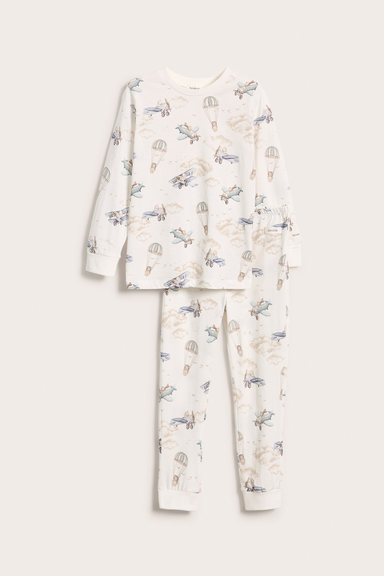 Mønstret pyjamas - Offwhite - 2