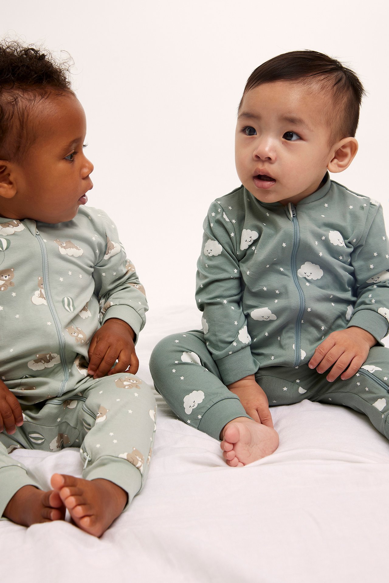 Pyjama, vauvojen - Vaaleanvihreä - 1