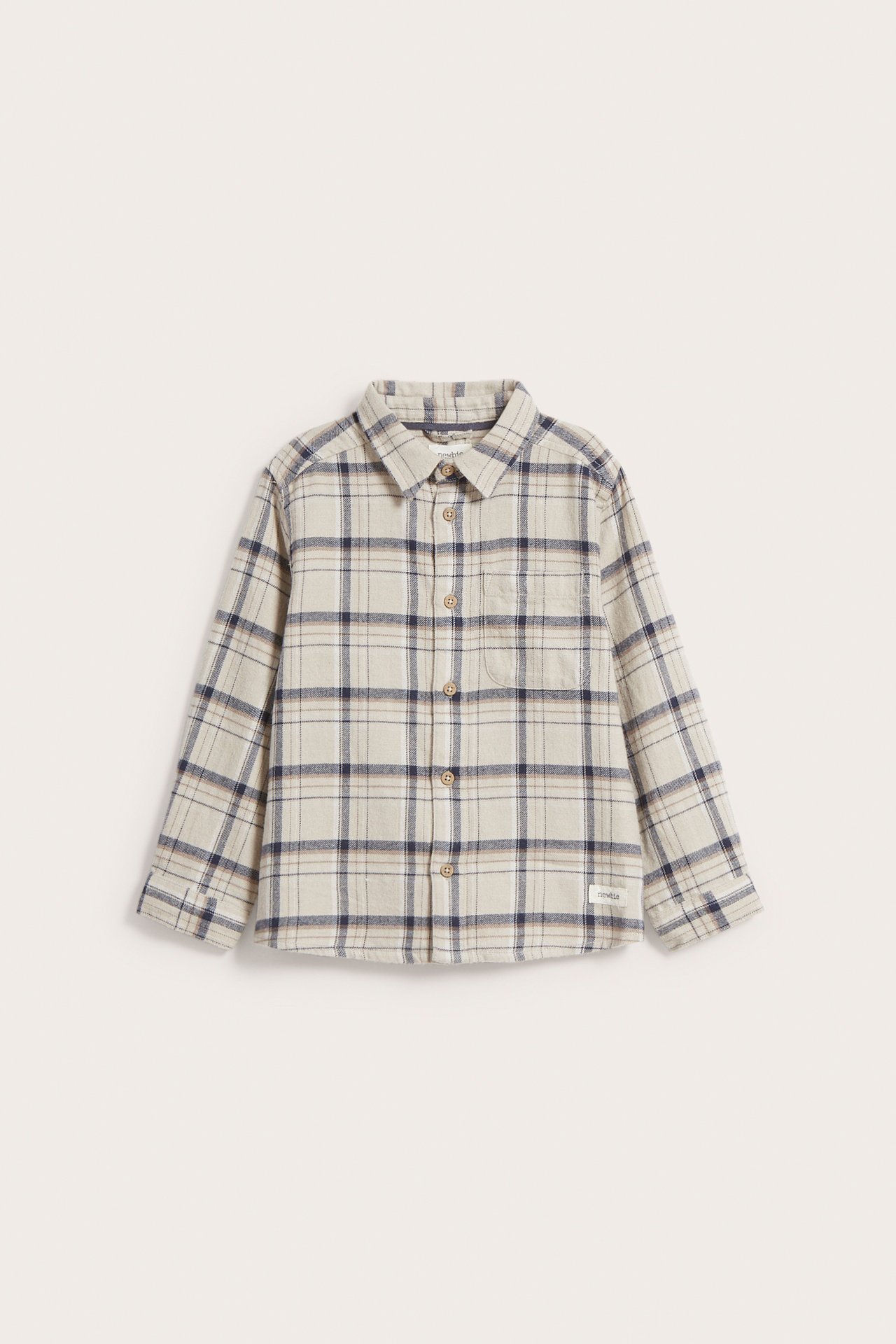 Mönstrad skjorta - Melerad beige - 2